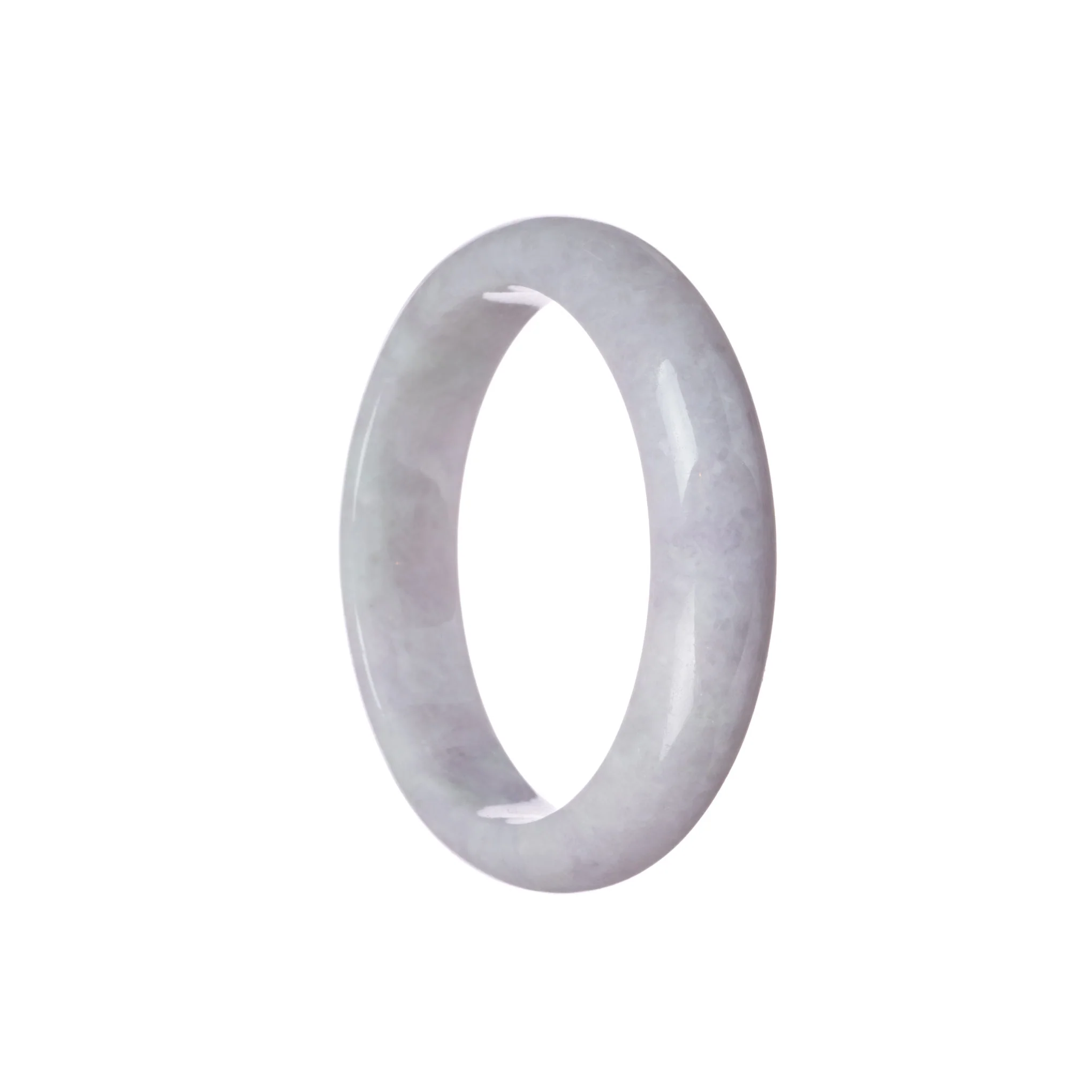 Genuine Grade A Lavender Burma Jade Bracelet - 55mm Half Moon - Image 2