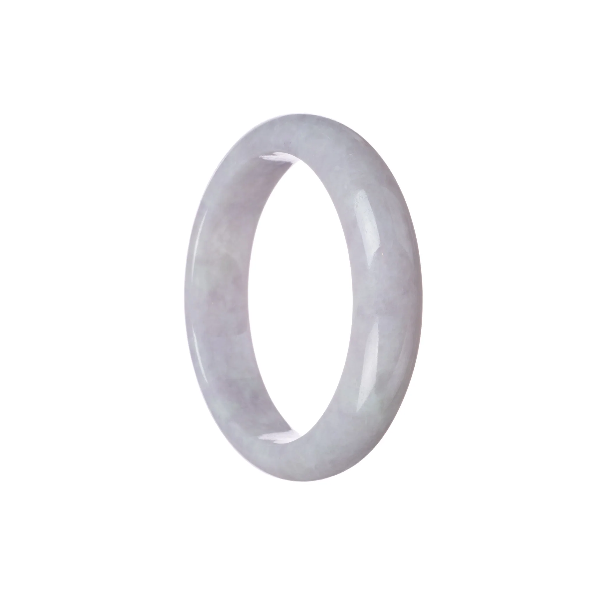 Genuine Grade A Lavender Burma Jade Bracelet - 55mm Half Moon - Image 3