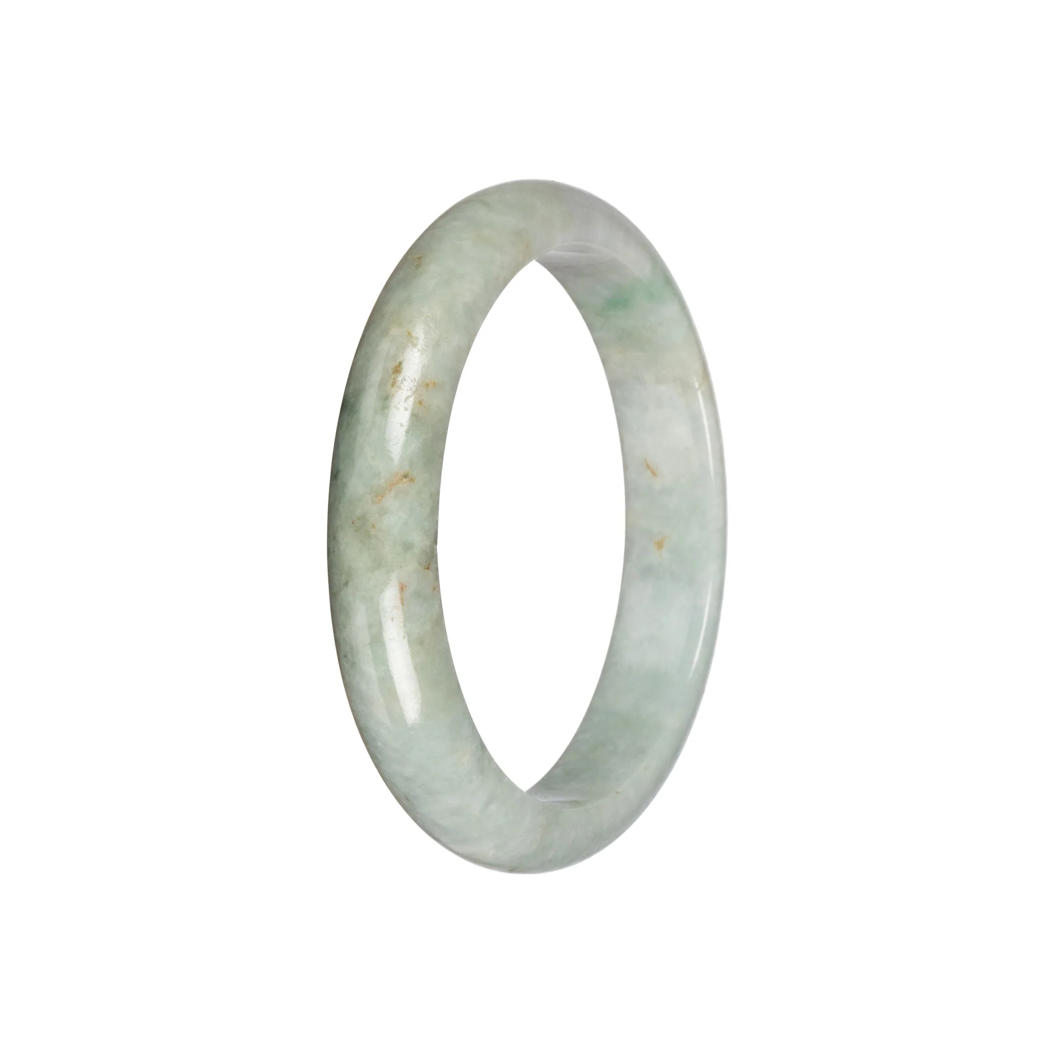 Genuine Pale Green Burmese Jade Bangle - 57mm Half Moon - Image 3