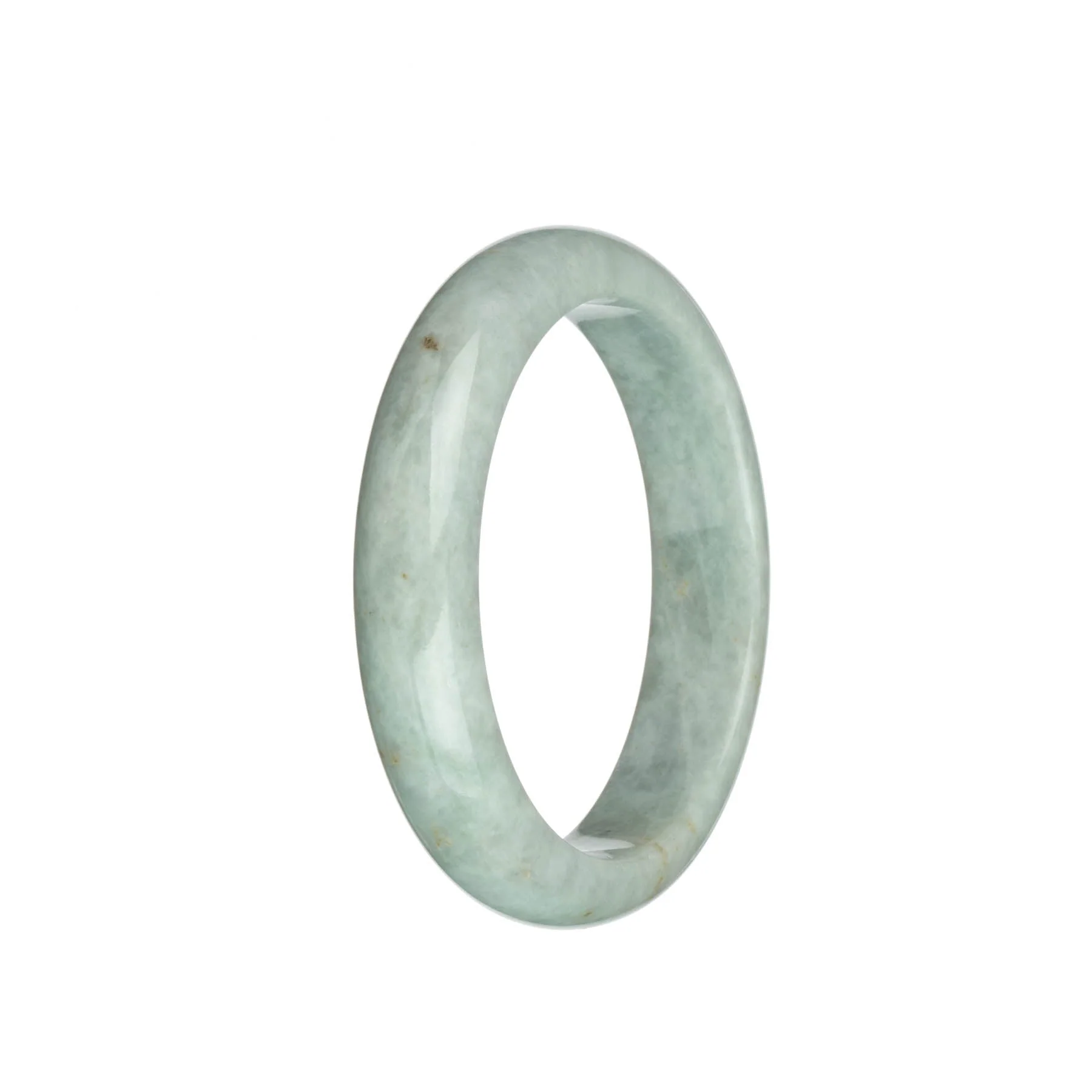 Genuine Untreated Light Grey Jadeite Bracelet - 59mm Half Moon