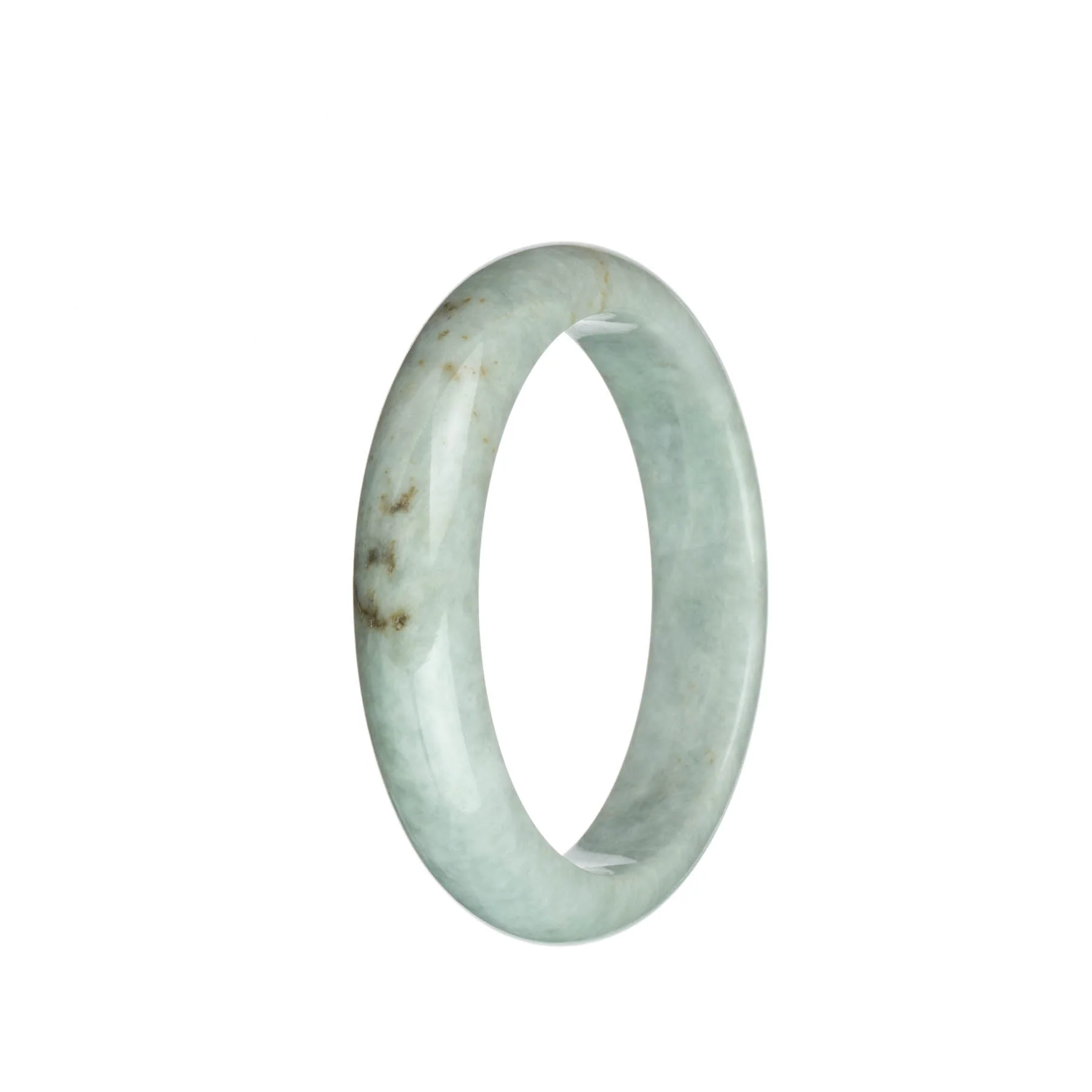 Genuine Untreated Light Grey Jadeite Bracelet - 59mm Half Moon - Image 2