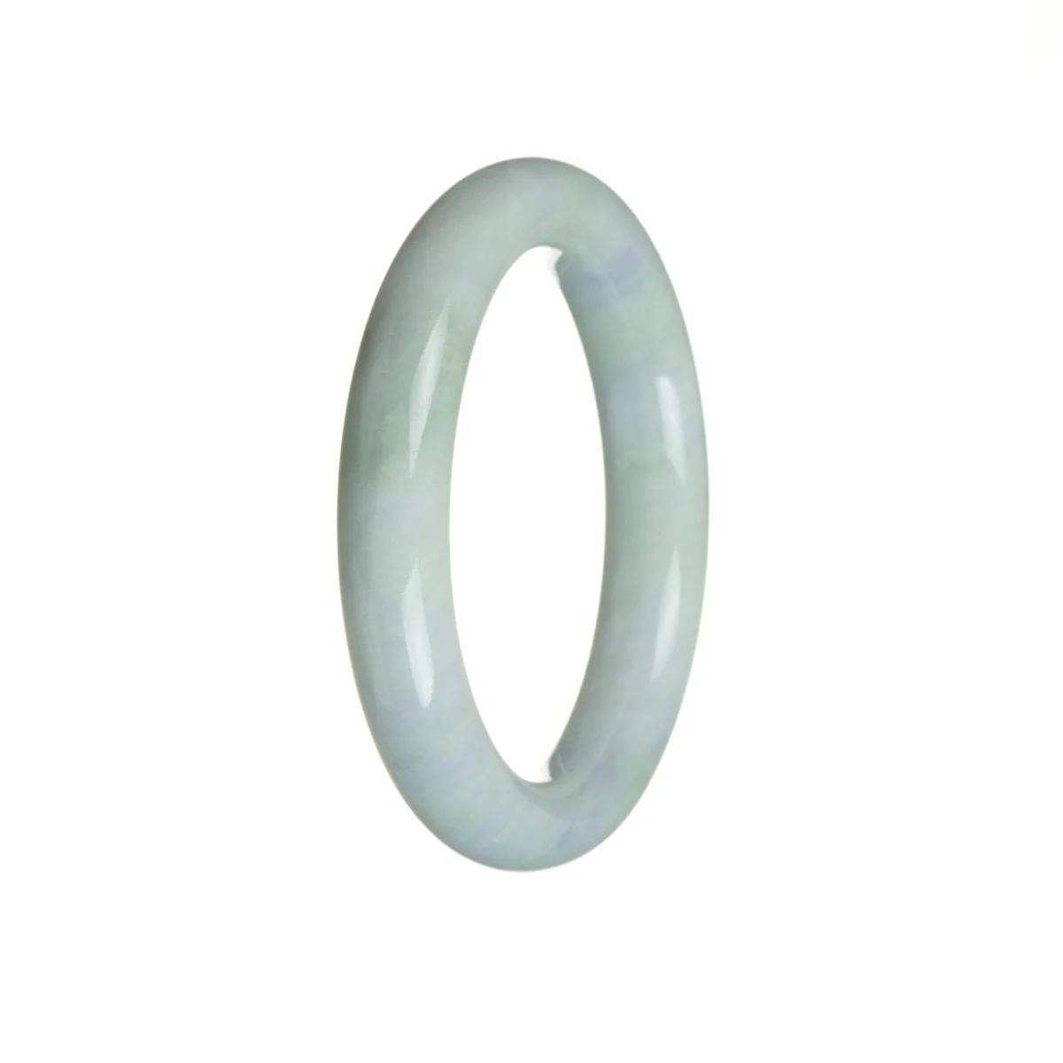 Authentic Grade A Lavender with Green Burma Jade Bracelet - 56mm Round - Image 3