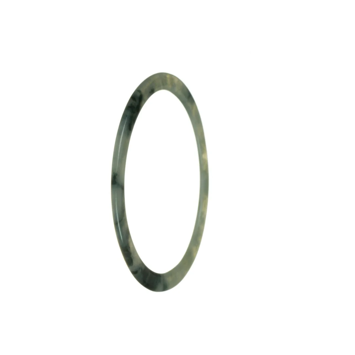 Genuine Natural Spinach Traditional Jade Bangle Bracelet - 58mm Thin