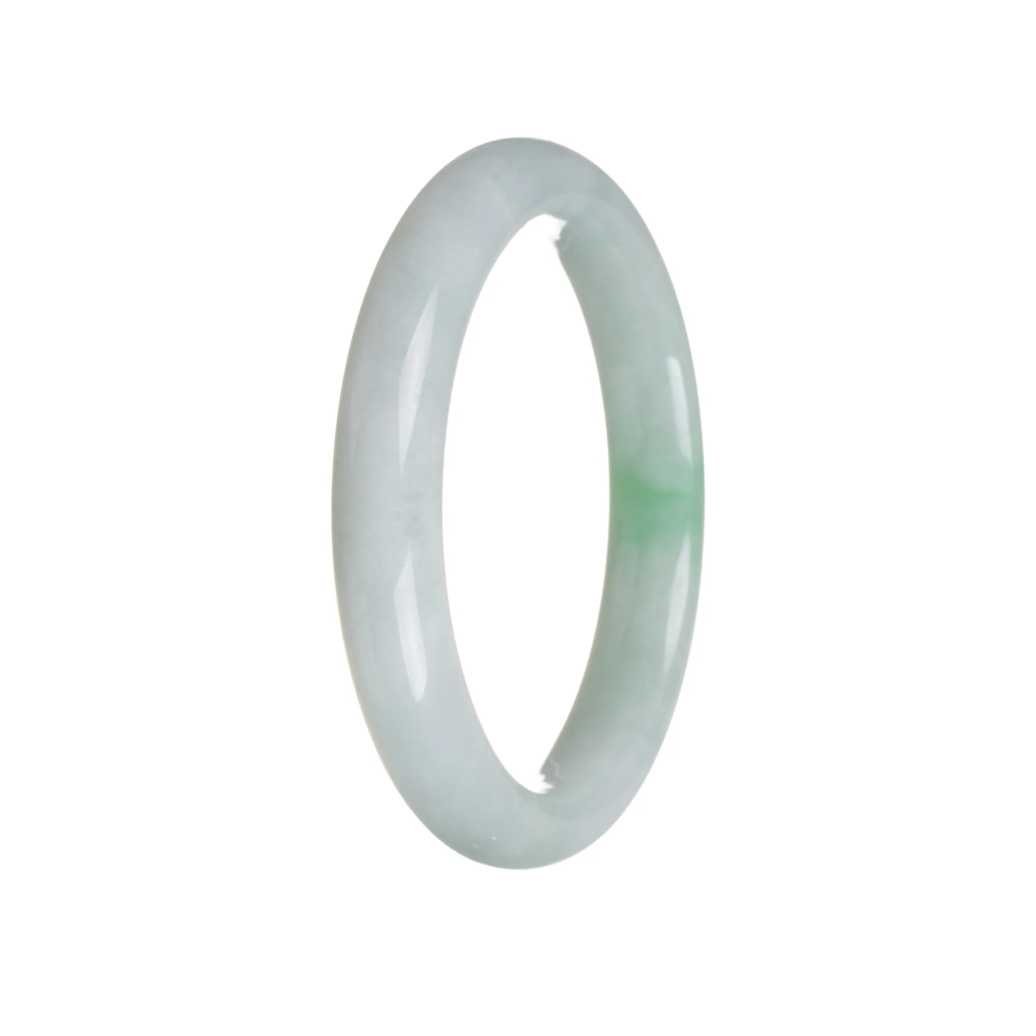Genuine Grade A Green Jadeite Bangle - 62mm Semi Round - Image 3