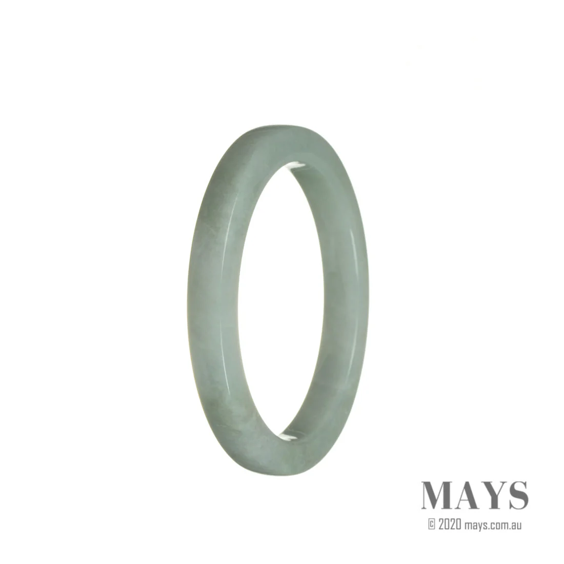 Genuine Type A White Jadeite Jade Bracelet - 56mm Thin