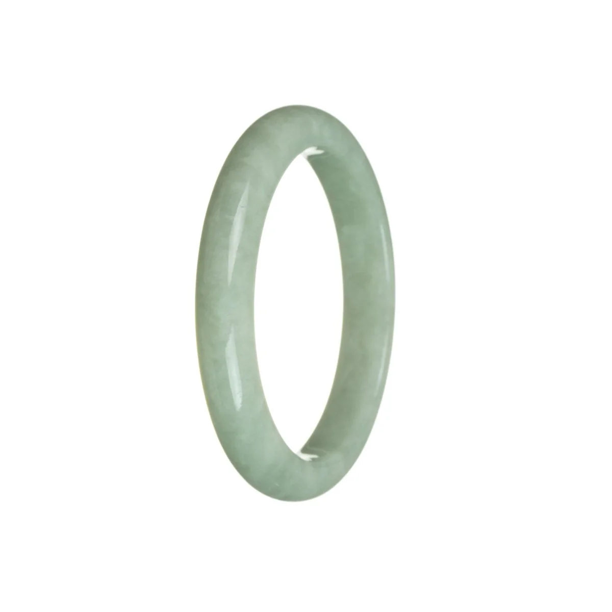 Genuine Grade A Green Jade Bangle Bracelet - 57mm Half Moon
