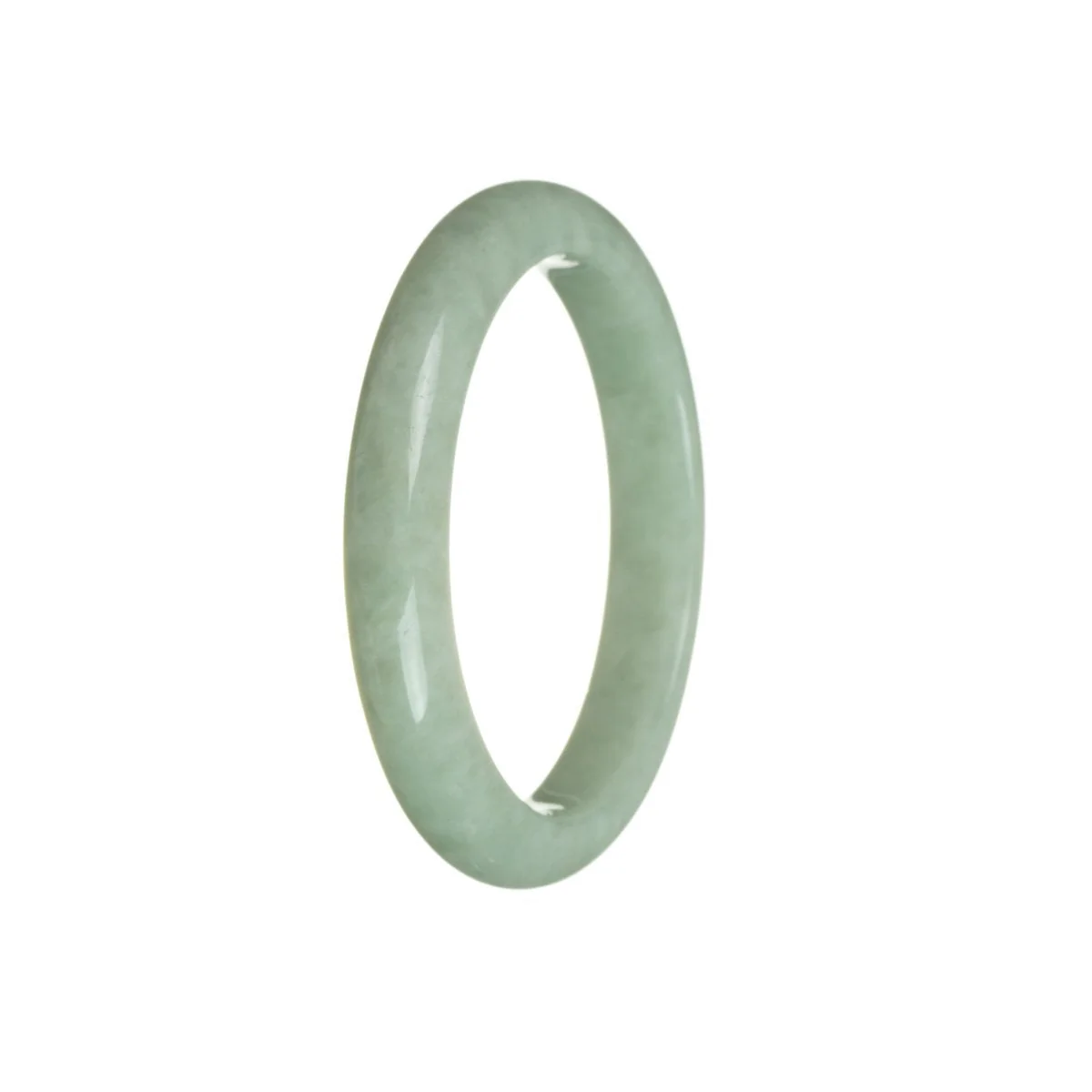 Genuine Grade A Green Jade Bangle Bracelet - 57mm Half Moon - Image 3