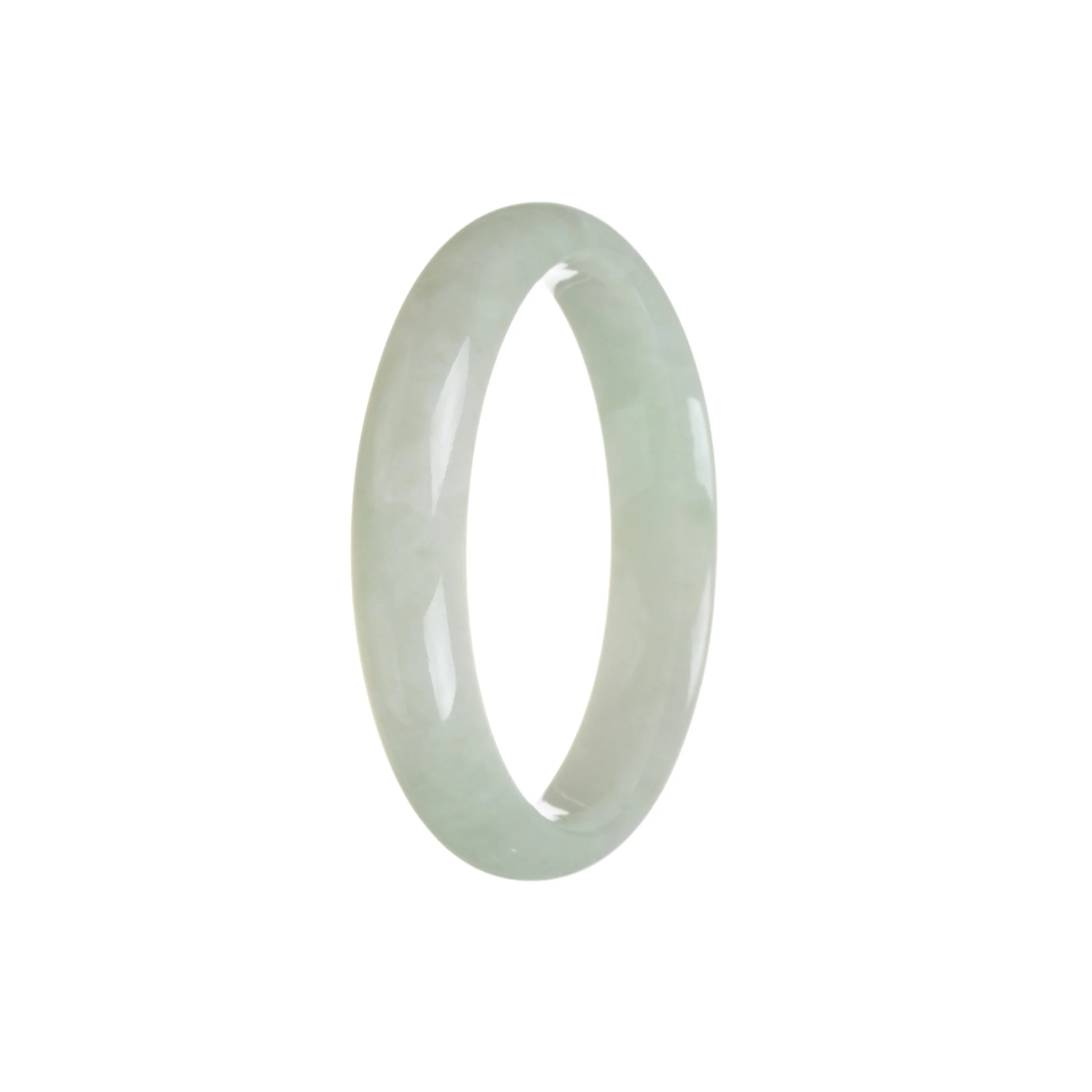 Genuine Grade A Green Burmese Jade Bracelet - 57mm Half Moon - Image 2