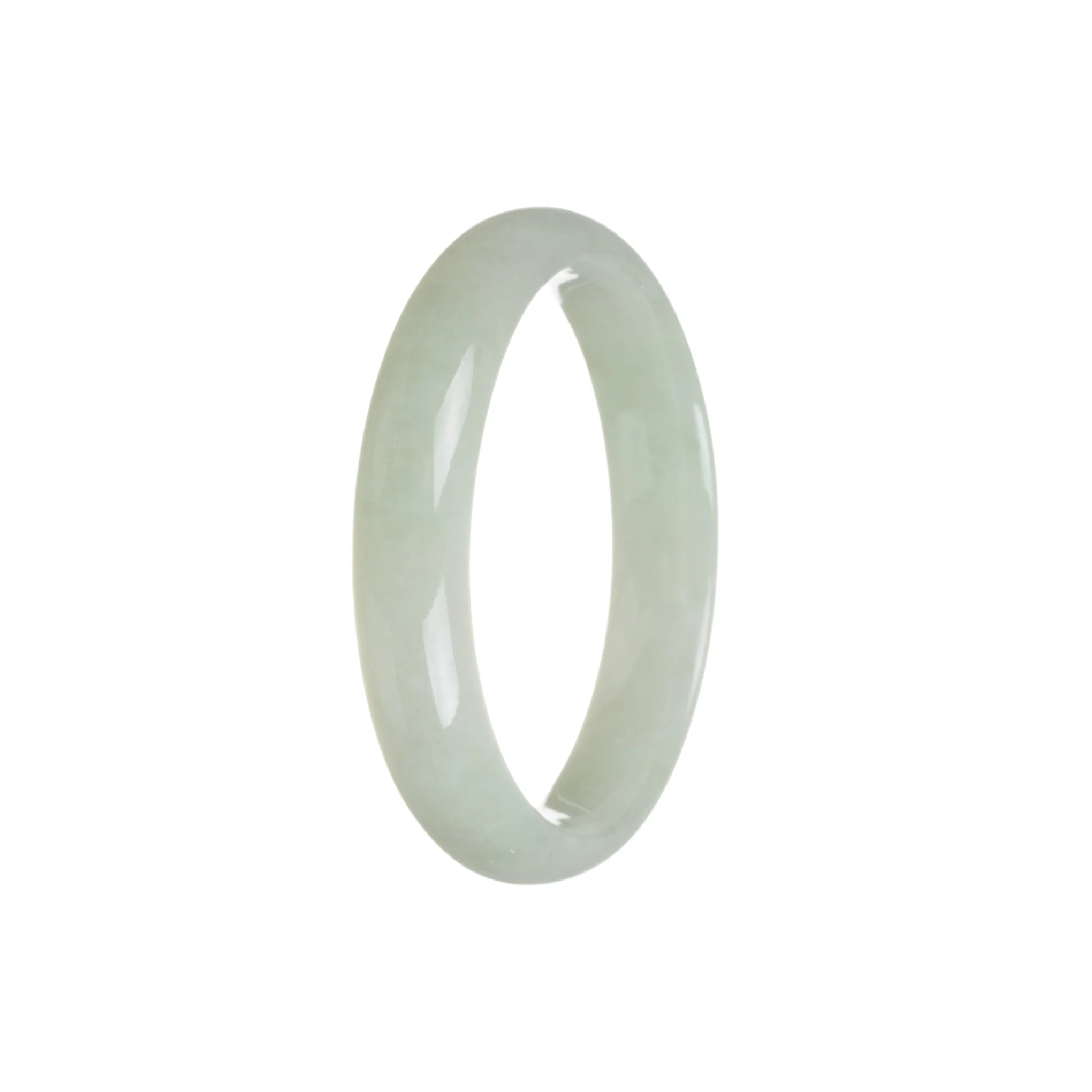 Genuine Grade A Green Burmese Jade Bracelet - 57mm Half Moon - Image 3