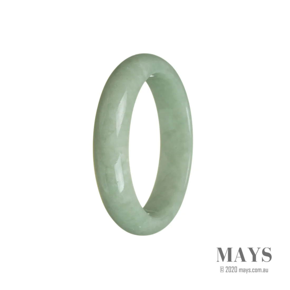 Real Natural Green Burma Jade Bracelet - 55mm Half Moon