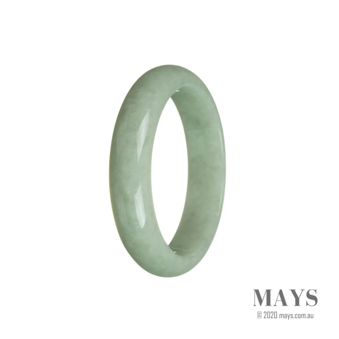 Real Natural Green Burma Jade Bracelet - 55mm Half Moon - Image 2