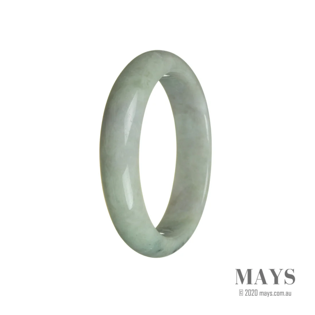 Authentic Untreated Green with Lavender Burma Jade Bangle Bracelet - 58mm Half Moon - Image 2