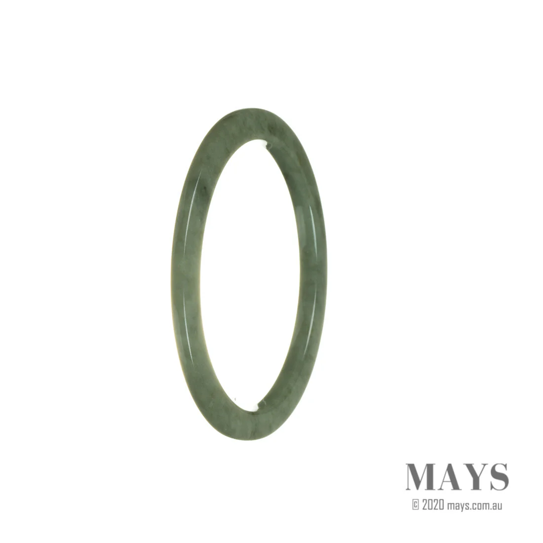 Genuine Untreated Green Jadeite Bracelet - 56mm Thin