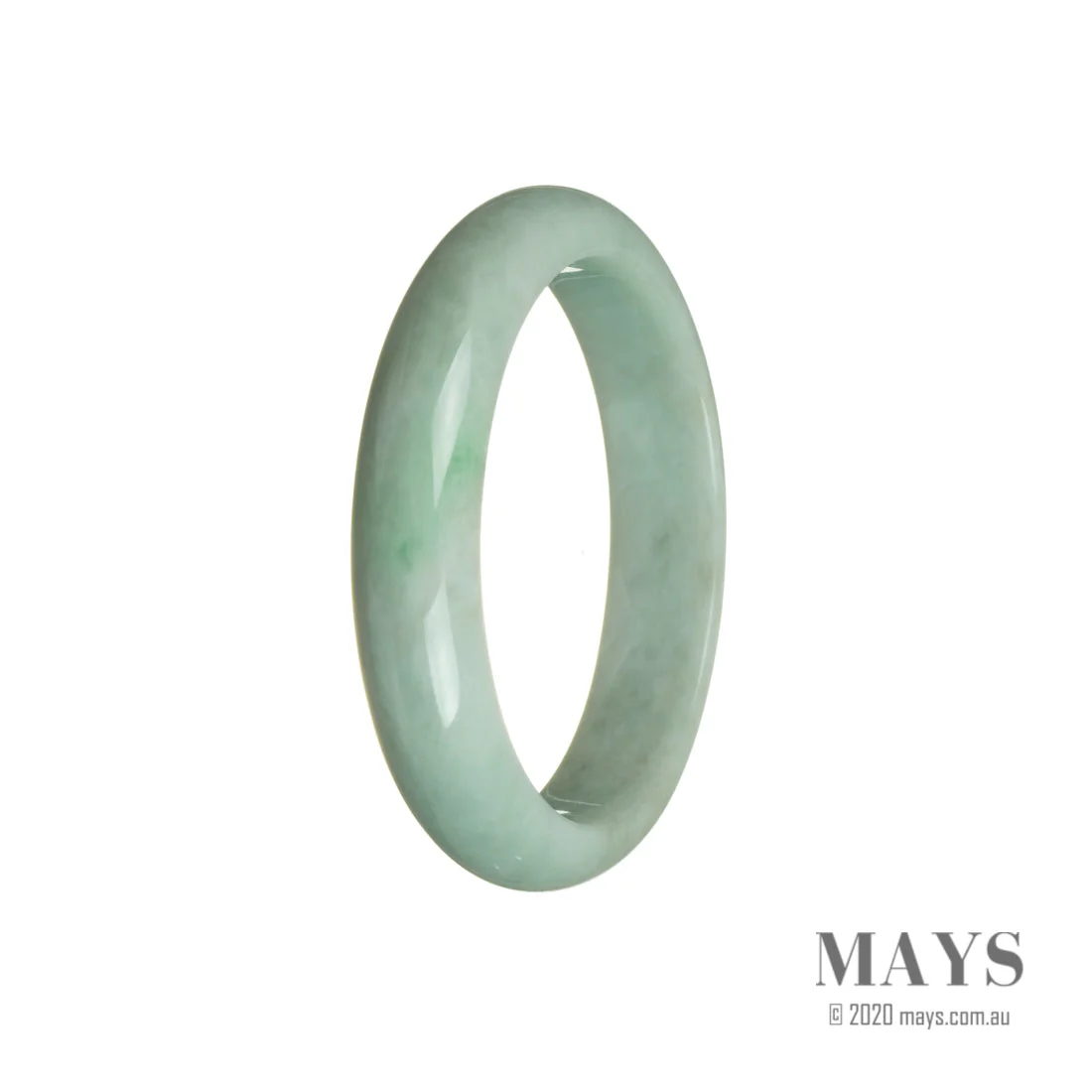 Genuine Grade A Green Burma Jade Bangle Bracelet - 59mm Half Moon