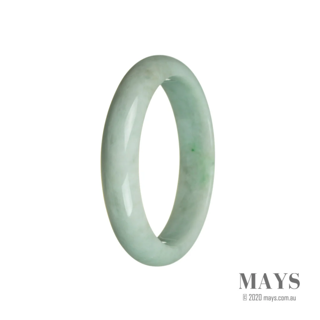 Genuine Grade A Green Burma Jade Bangle Bracelet - 59mm Half Moon - Image 2