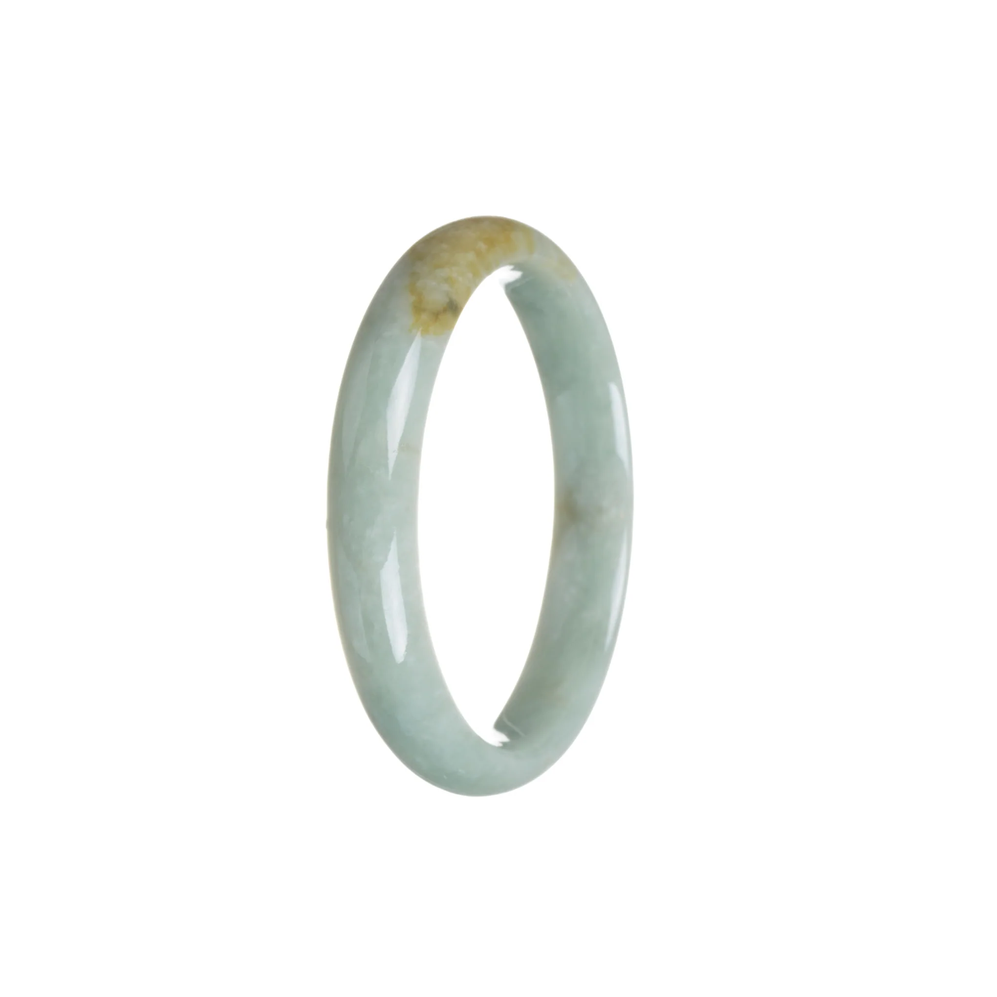 Real Grade A Green Traditional Jade Bangle Bracelet - 53mm Half Moon - Image 2