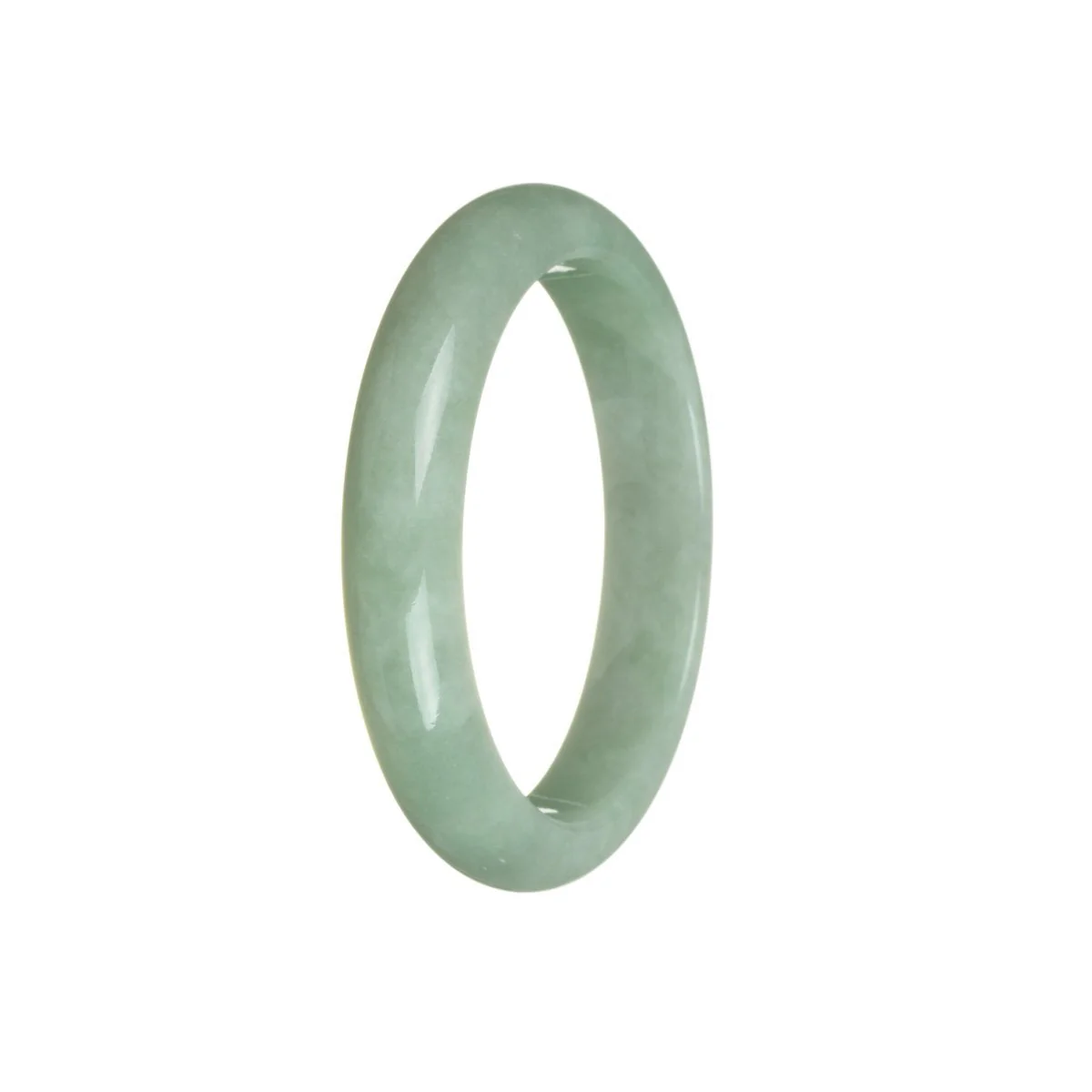 Real Grade A Green Jadeite Jade Bangle - 58mm Half Moon - Image 3