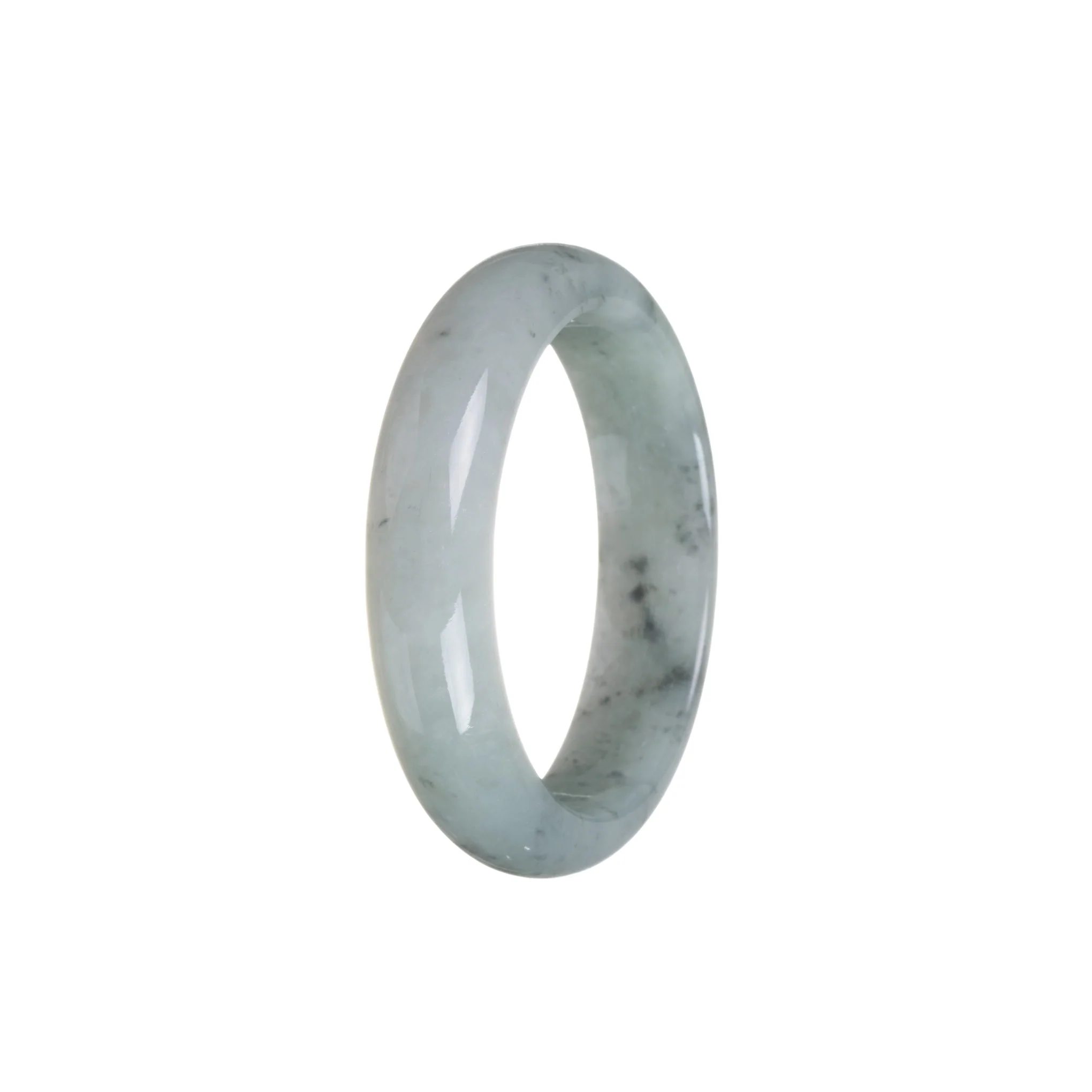 Certified Grade A Grey Jade Bangle - 52mm Half Moon - Image 2