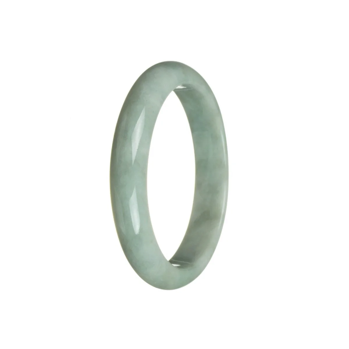 Certified Grade A Green Burmese Jade Bracelet - 59mm Half Moon - Image 2