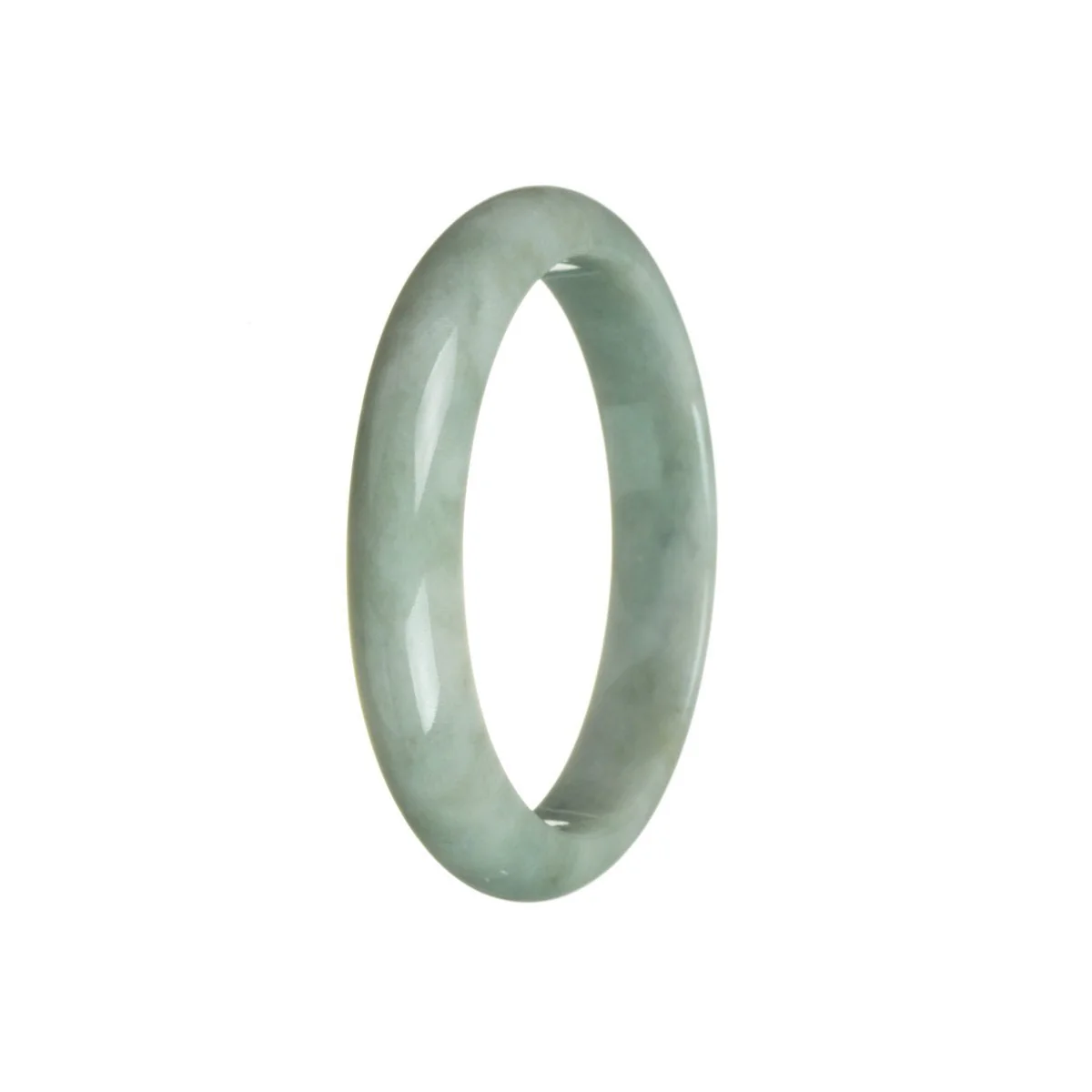 Certified Grade A Green Burmese Jade Bracelet - 59mm Half Moon - Image 3