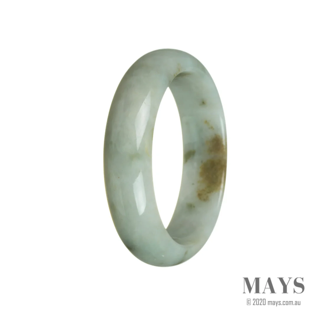 Authentic Grade A Pale Green Jadeite Bangle Bracelet - 58mm Half Moon - Image 3
