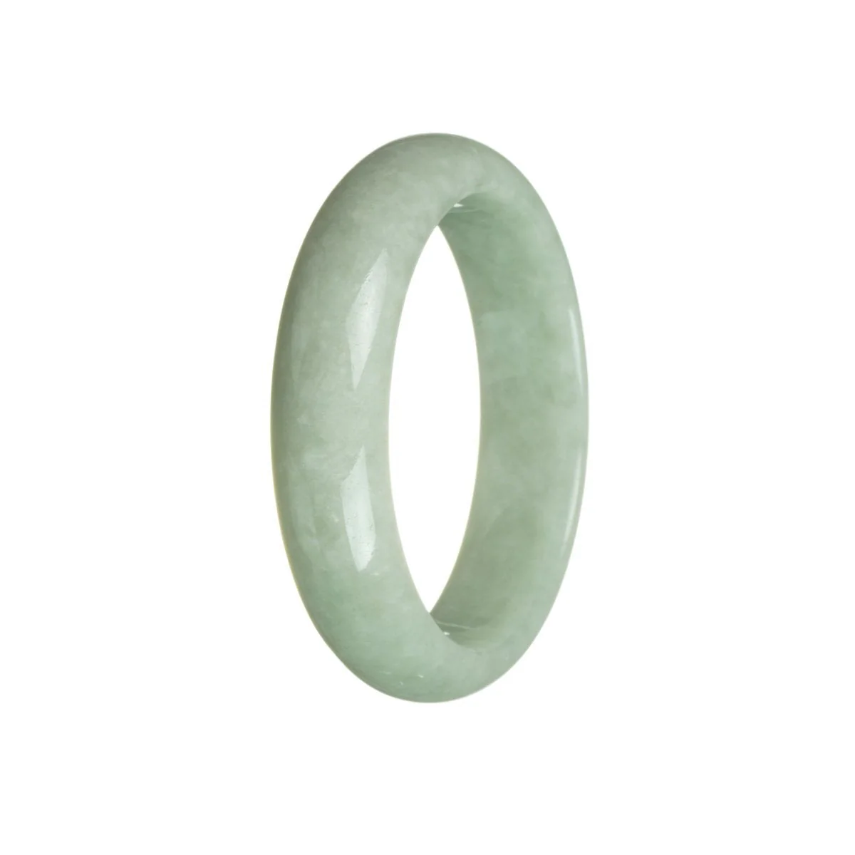 Genuine Natural Green Burmese Jade Bangle - 58mm Half Moon