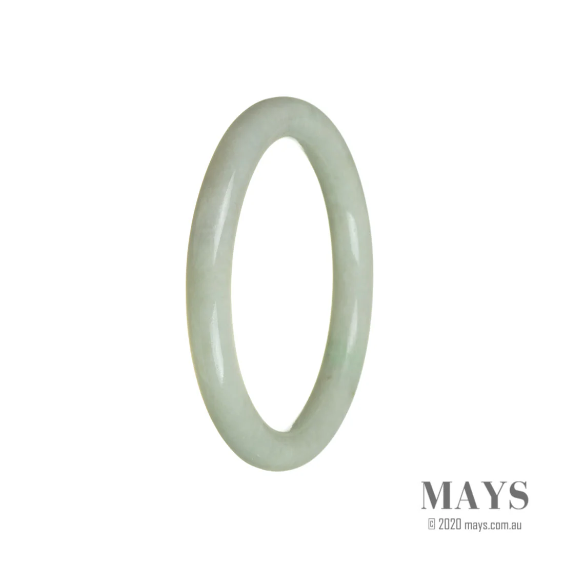 Genuine Untreated Pale Green Jade Bangle Bracelet - 58mm Oval