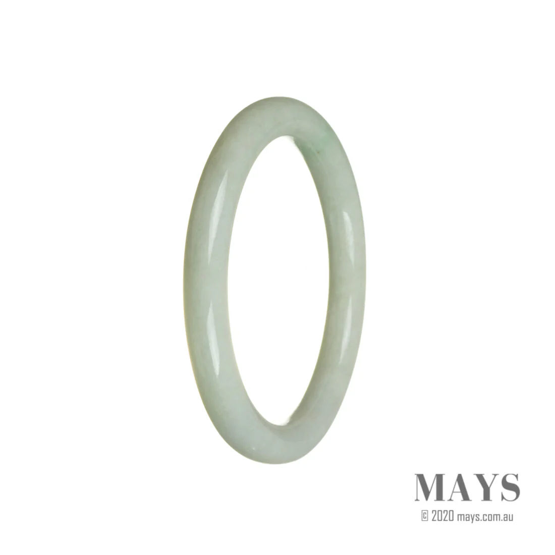 Genuine Untreated Pale Green Jade Bangle Bracelet - 58mm Oval - Image 2