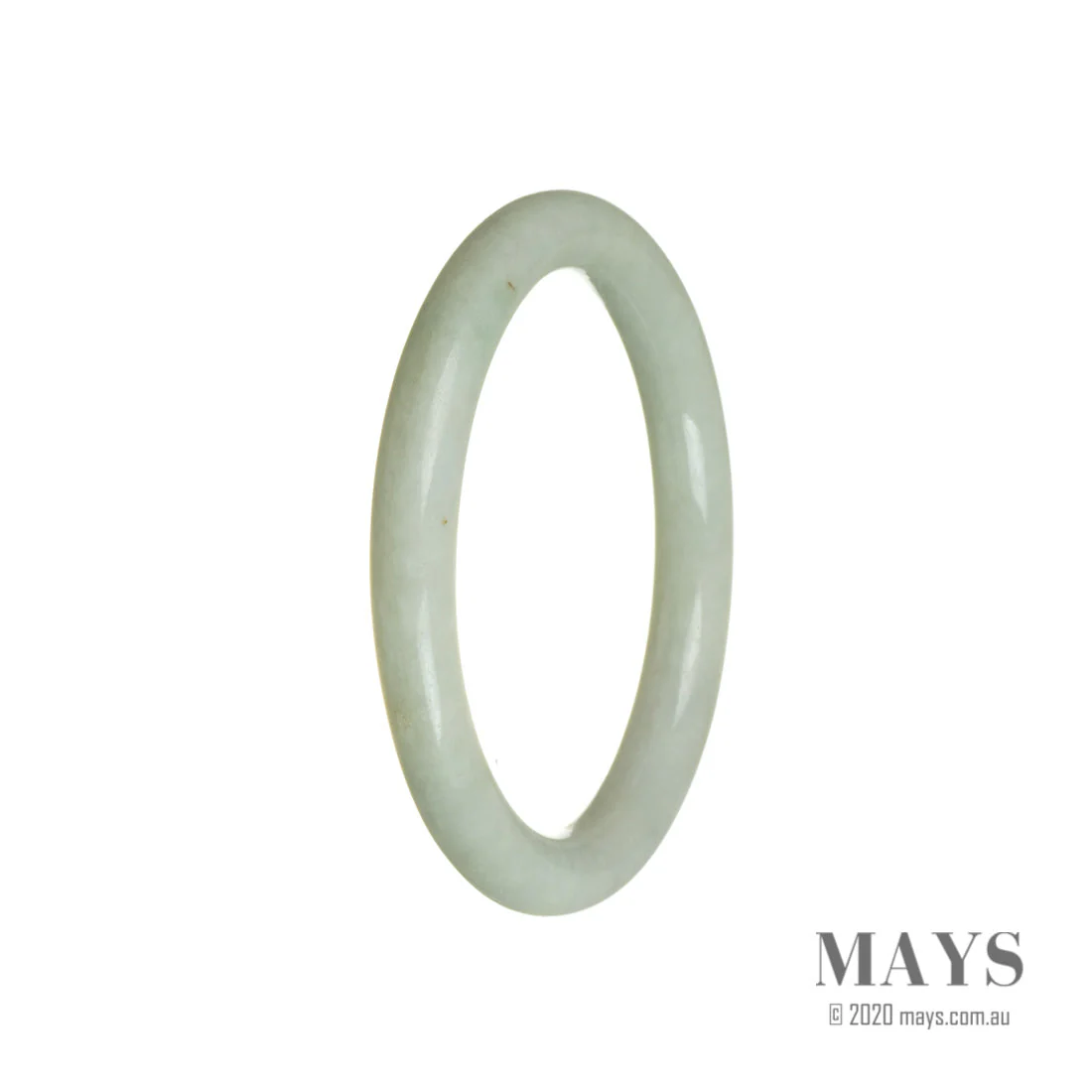 Genuine Untreated Pale Green Jade Bangle Bracelet - 58mm Oval - Image 3