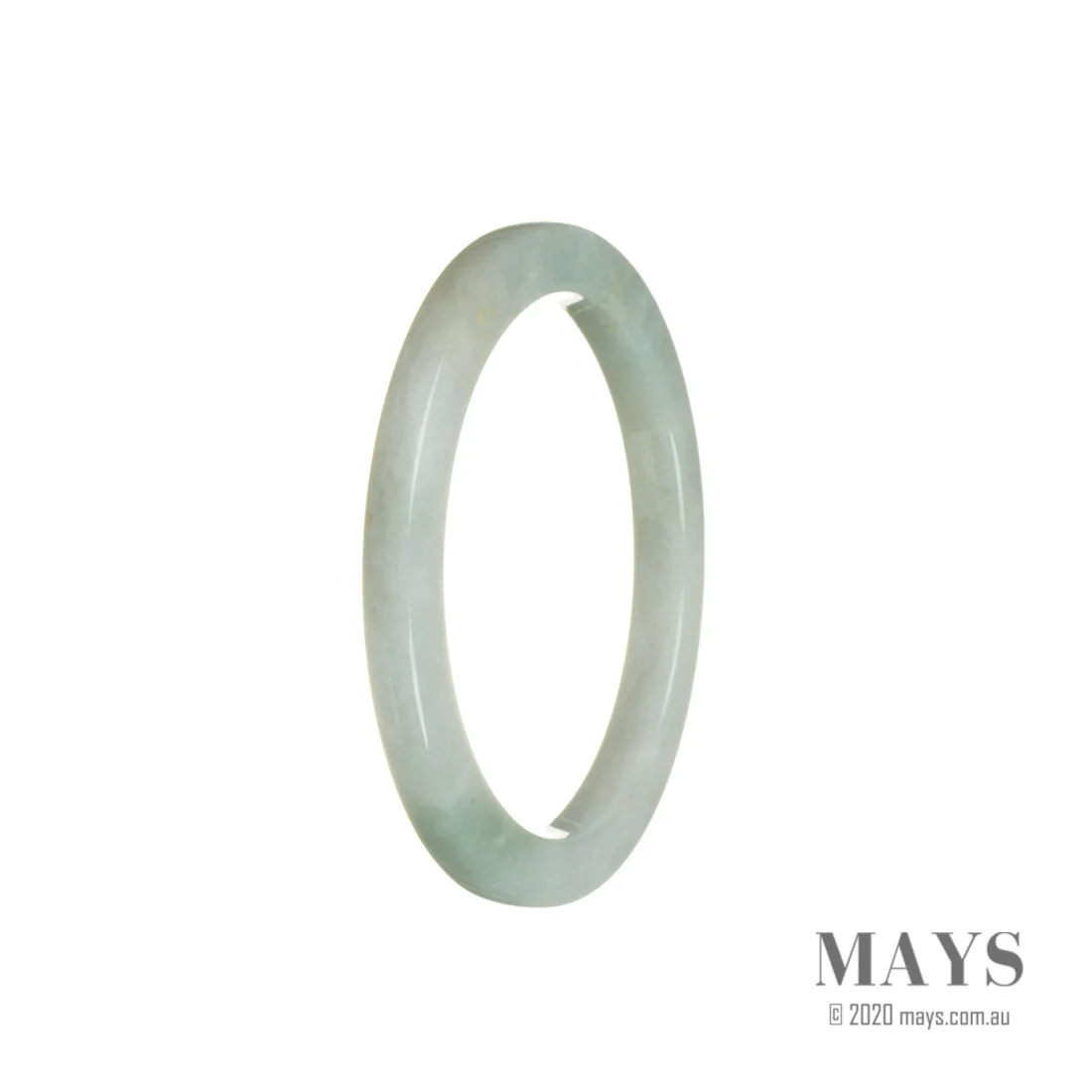 Authentic Grade A White Jadeite Jade Bangle - 56mm Thin