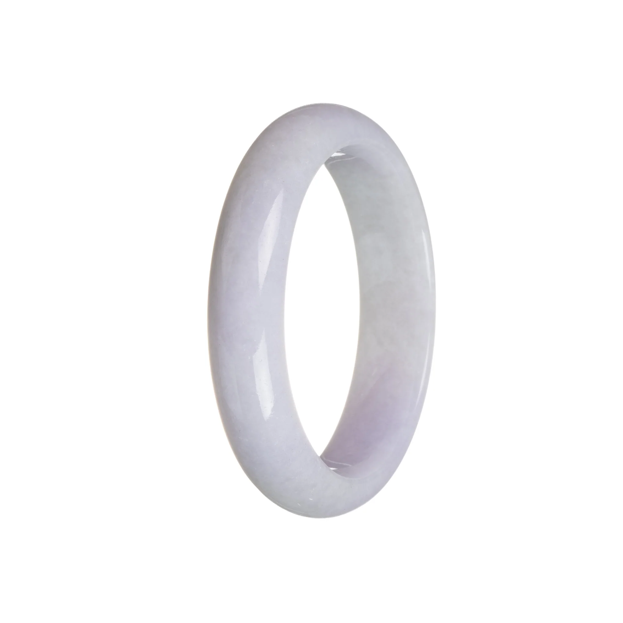 Genuine Natural Pale Lavender Jadeite Bracelet - 58mm Half Moon - Image 2