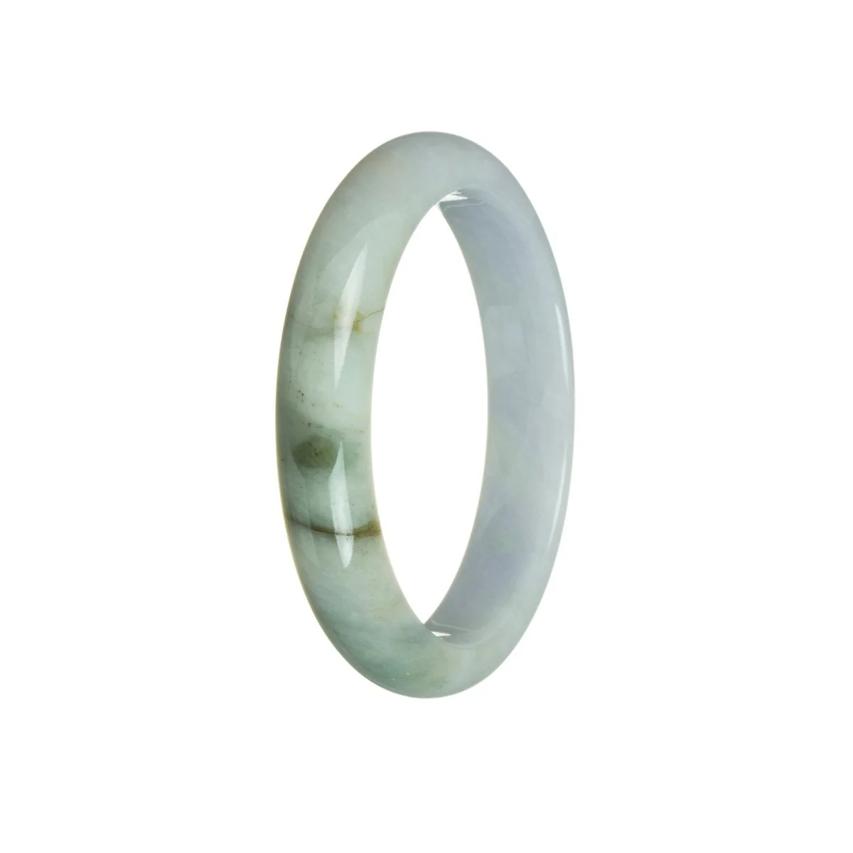 Authentic Grade A Lavender with Green Jadeite Bracelet - 59mm Half Moon
