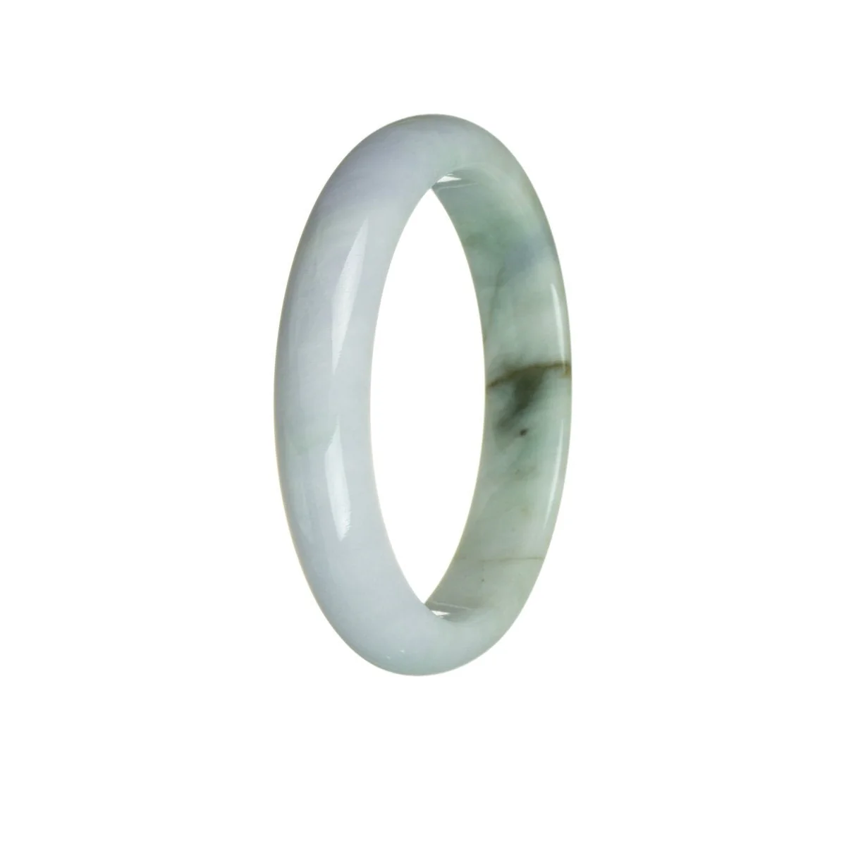Authentic Grade A Lavender with Green Jadeite Bracelet - 59mm Half Moon - Image 2