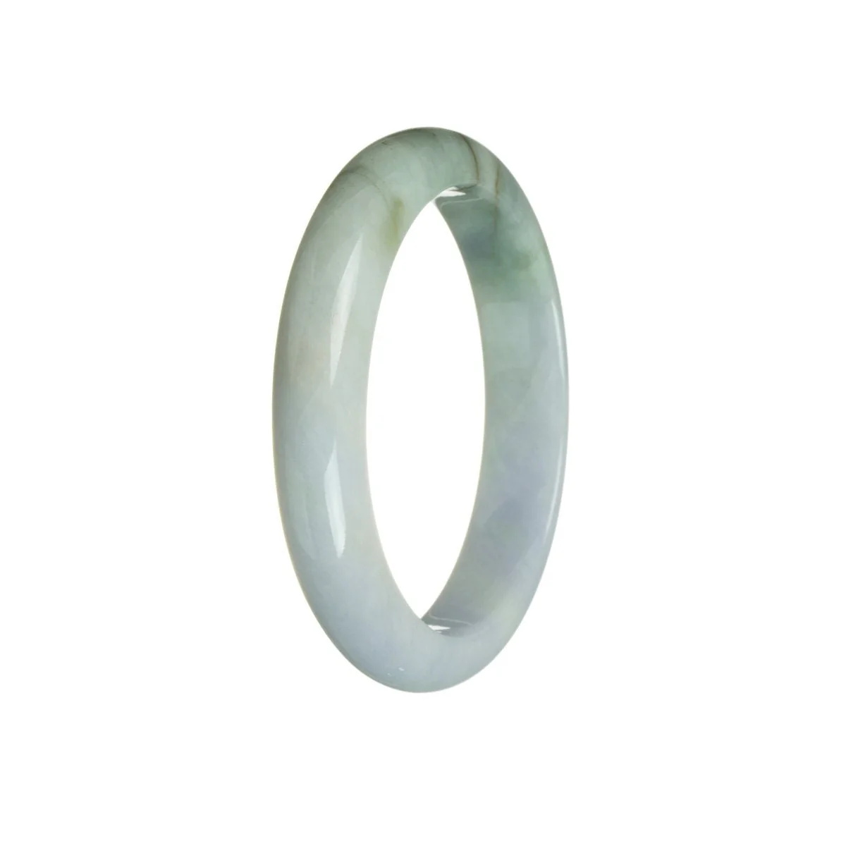 Authentic Grade A Lavender with Green Jadeite Bracelet - 59mm Half Moon - Image 3