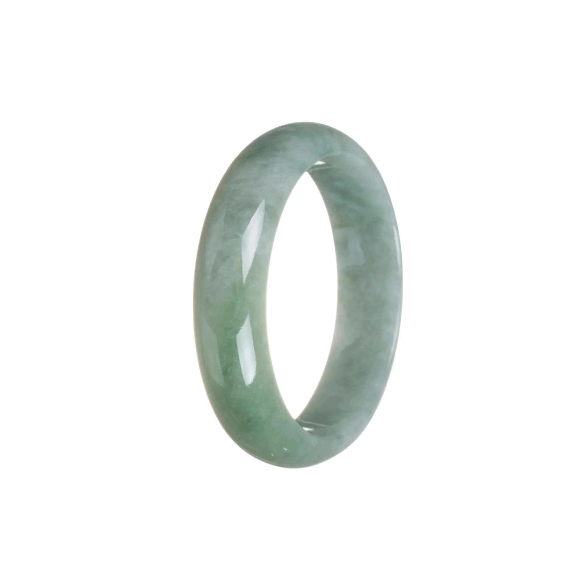 Certified Grade A Green Jadeite Bangle Bracelet - 58mm Oval - Image 2