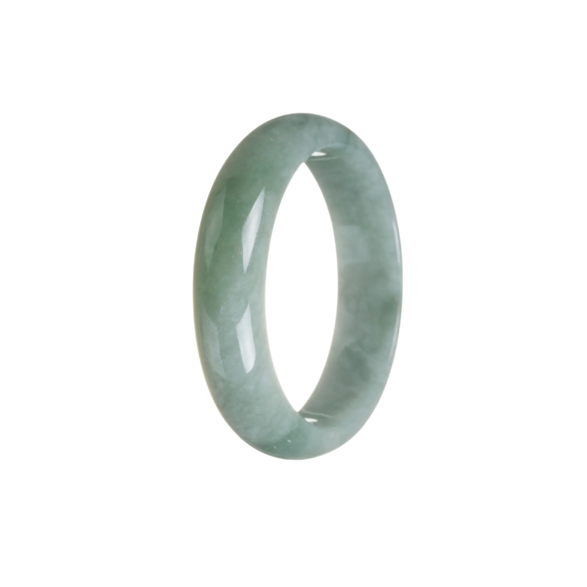 Certified Grade A Green Jadeite Bangle Bracelet - 58mm Oval - Image 3