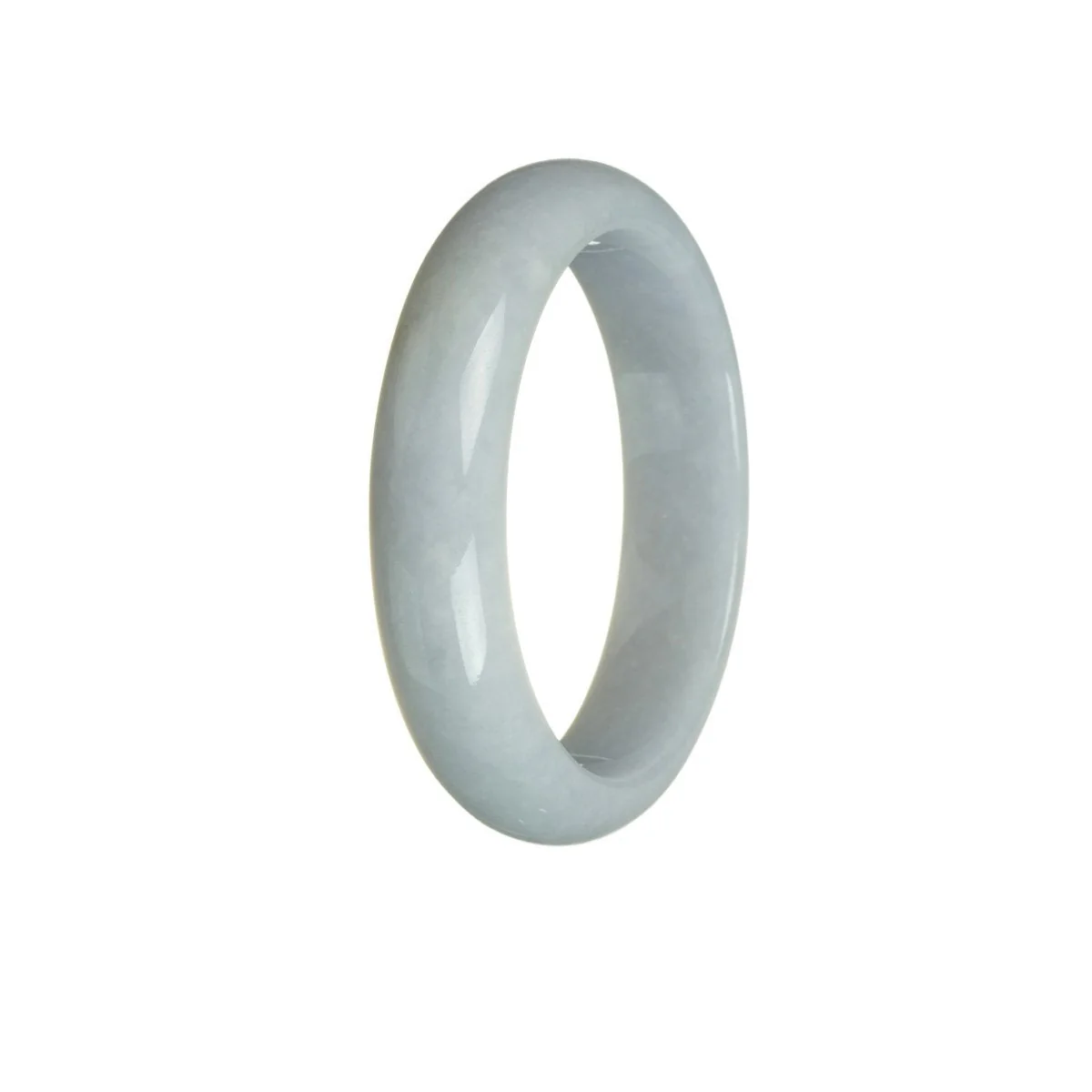 Certified Type A Lavender Burmese Jade Bracelet - 55mm Half Moon