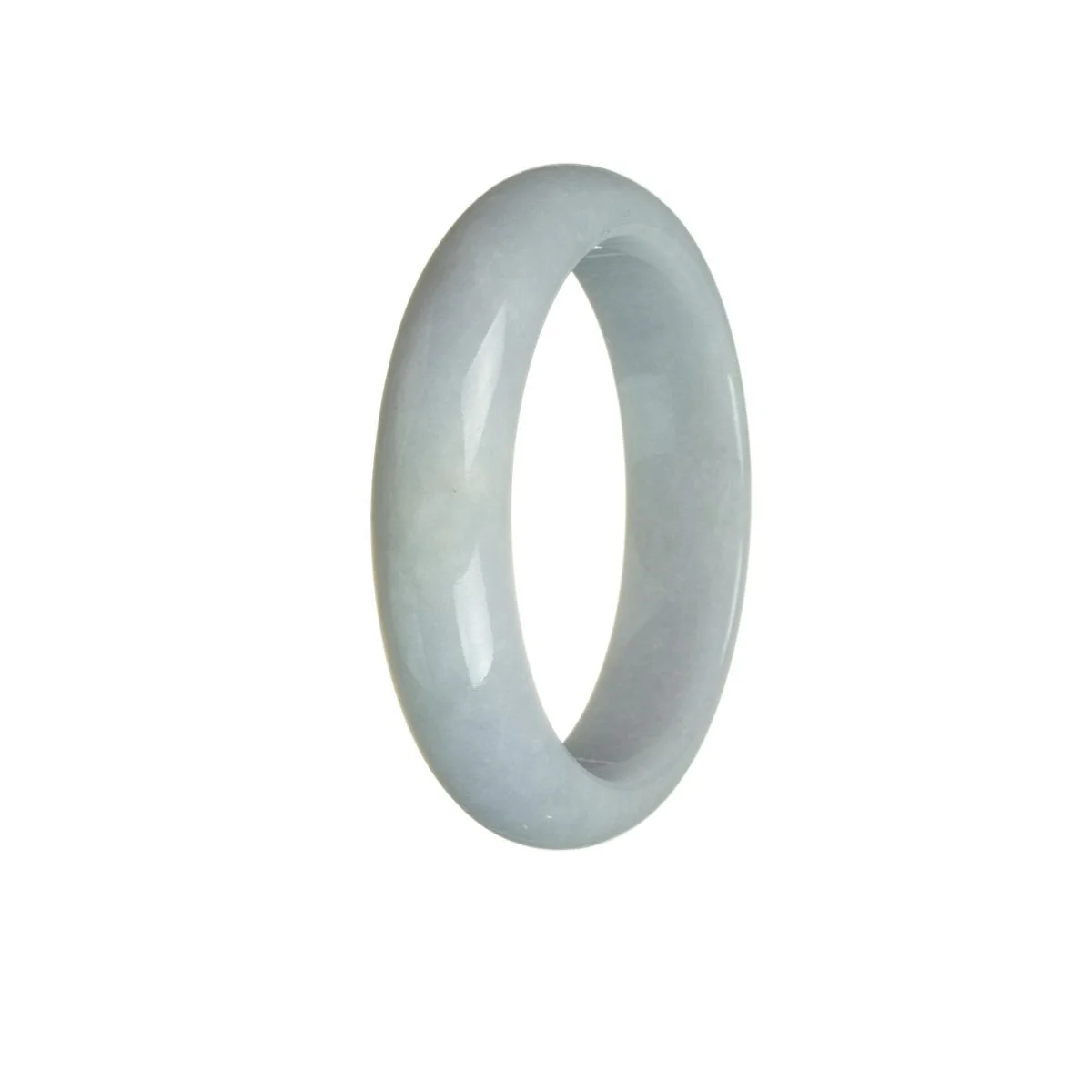 Certified Type A Lavender Burmese Jade Bracelet - 55mm Half Moon - Image 2