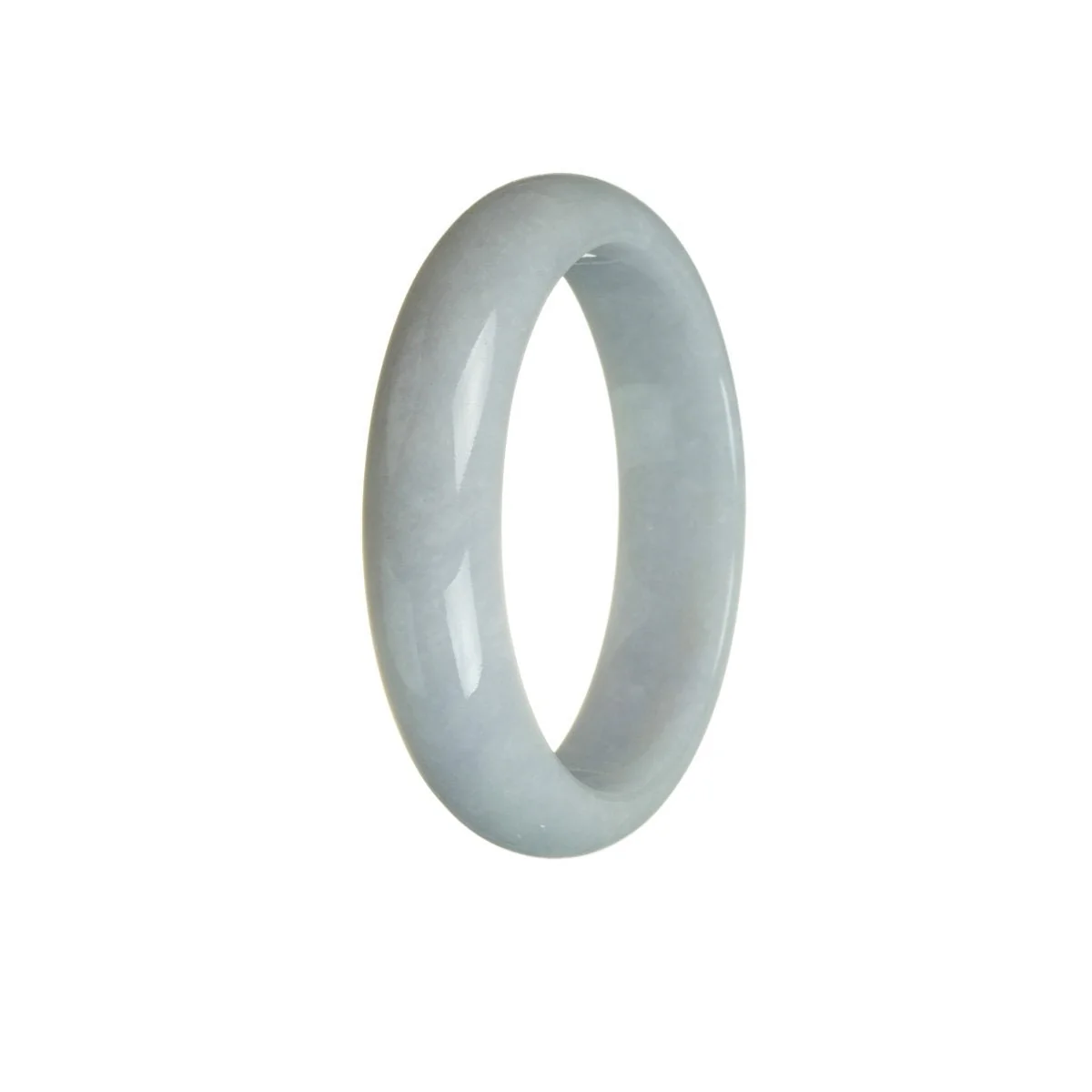 Certified Type A Lavender Burmese Jade Bracelet - 55mm Half Moon - Image 3