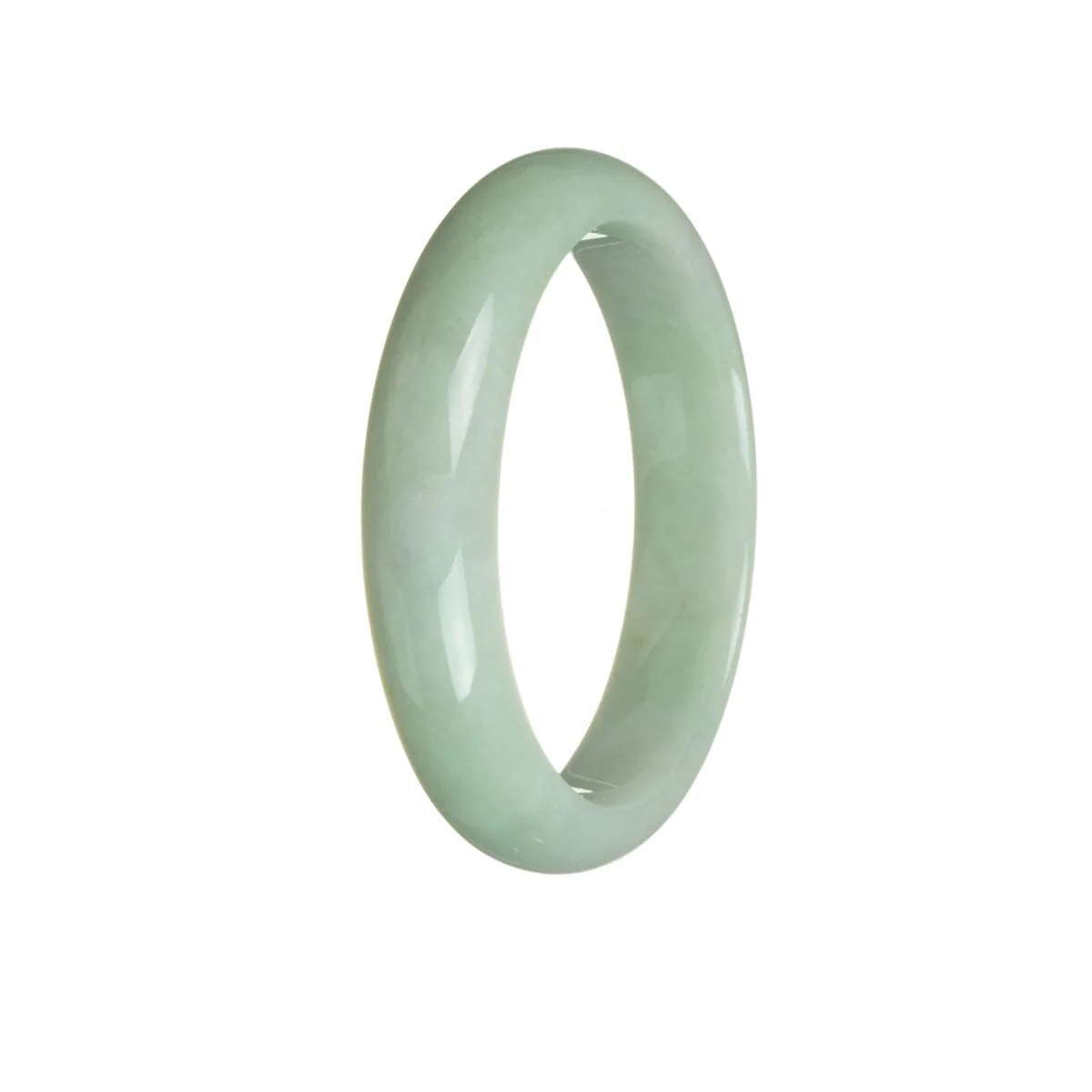 Certified Grade A Green Burmese Jade Bracelet - 59mm Half Moon