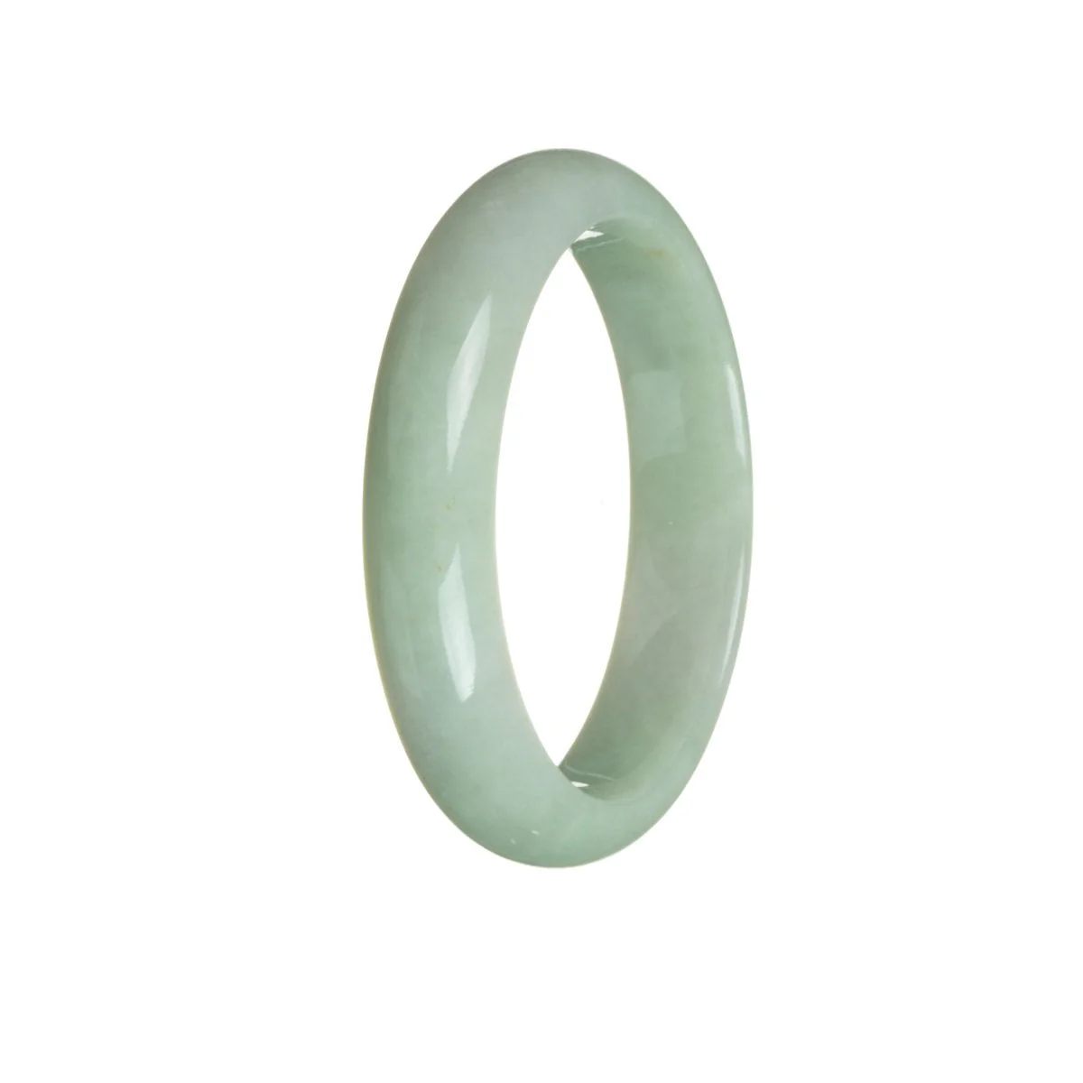 Certified Grade A Green Burmese Jade Bracelet - 59mm Half Moon - Image 2