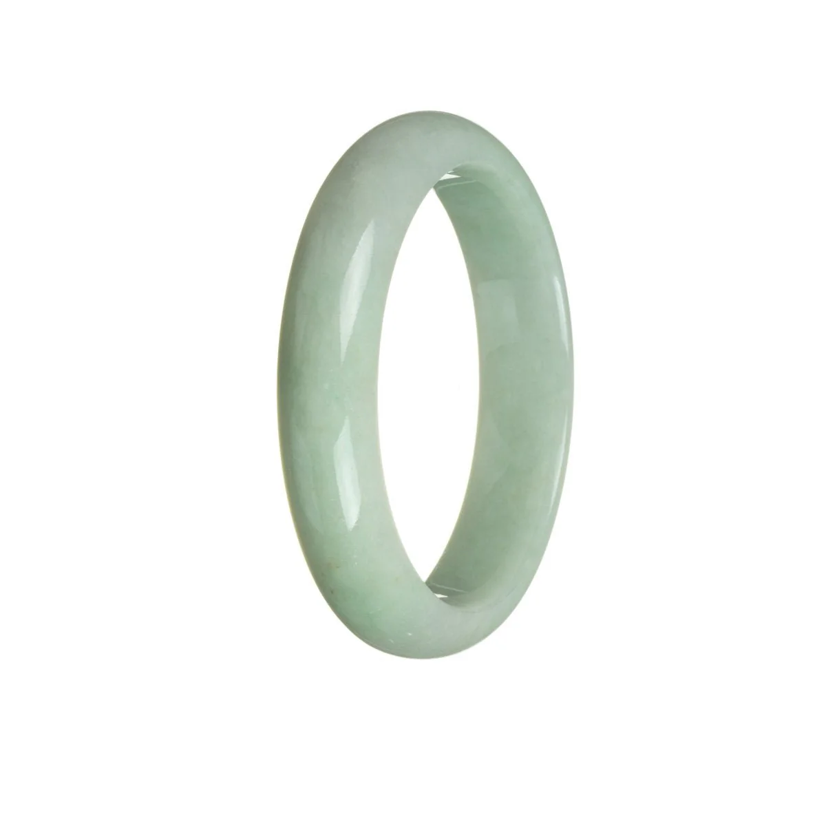 Certified Grade A Green Burmese Jade Bracelet - 59mm Half Moon - Image 3
