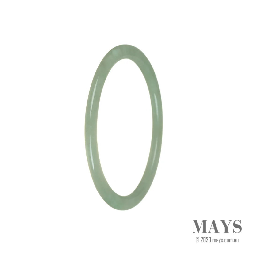 Genuine Grade A Green Burma Jade Bracelet - 59mm Thin - Image 2