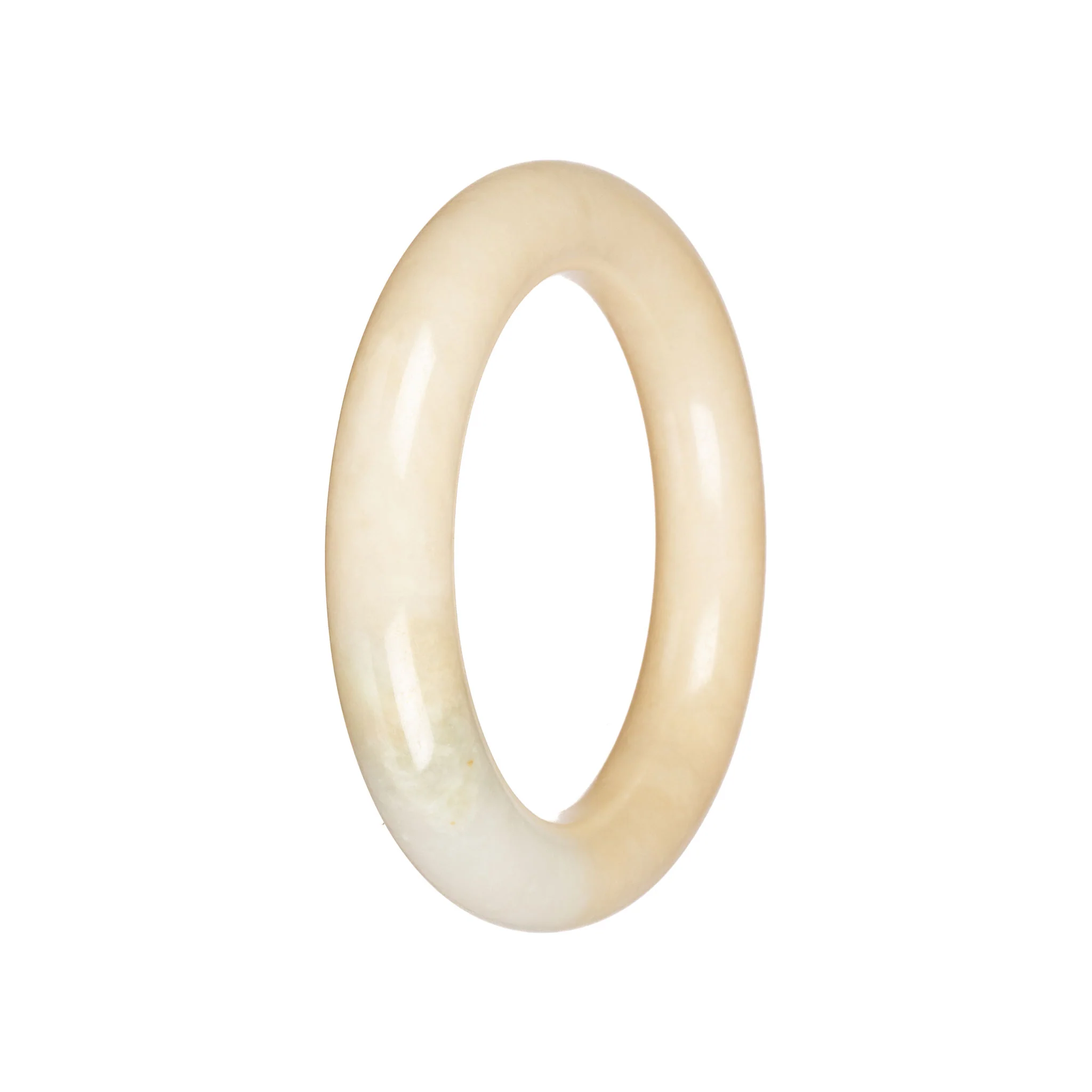 Grade A Ivory Jade Bangle - 53mm Round - Image 3