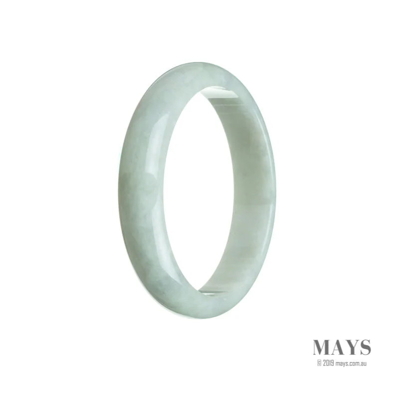 Genuine Grade A Pale green with hints of Lavender Burmese Jade Bangle - 56mm Half Moon - Image 3