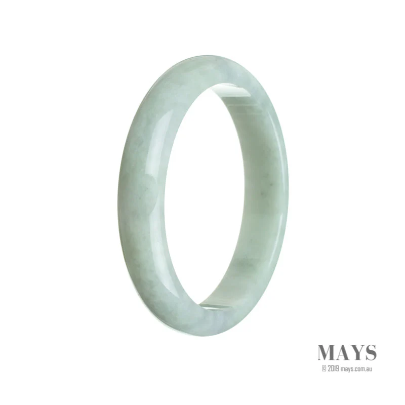 Authentic Grade A Very pale green Jade Bangle - 60mm Half Moon