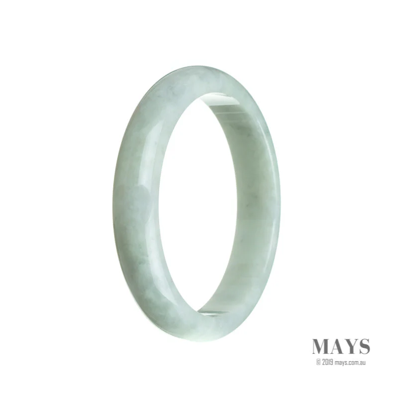 Authentic Grade A Very pale green Jade Bangle - 60mm Half Moon - Image 3