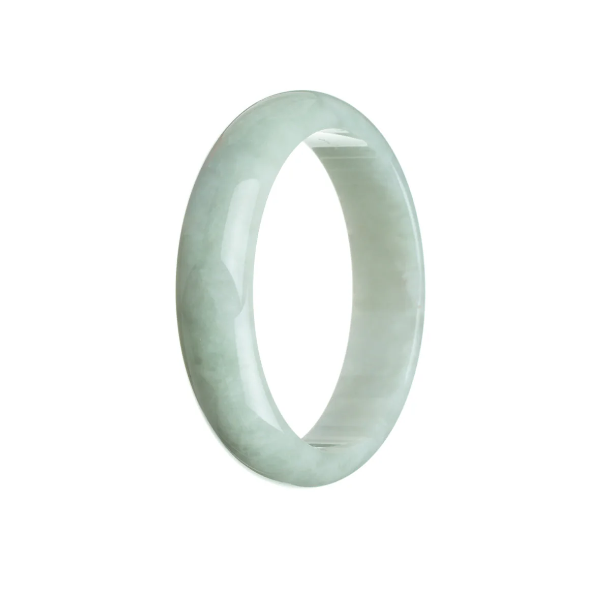 Real Natural Pale Green Burma Jade Bracelet - 56mm Half Moon - Image 2