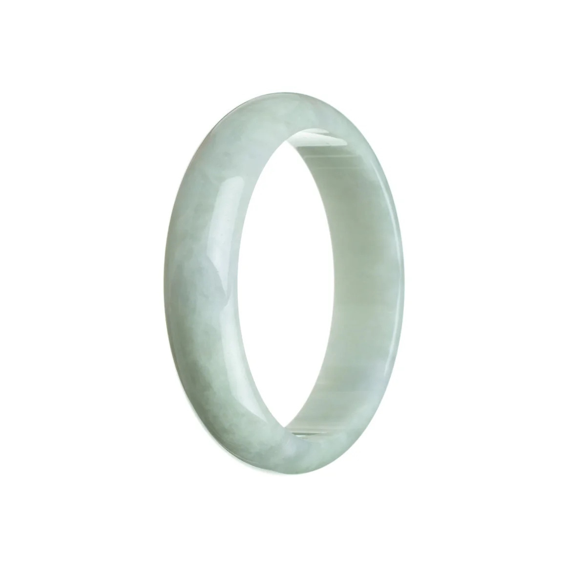 Real Natural Pale Green Burma Jade Bracelet - 56mm Half Moon - Image 3