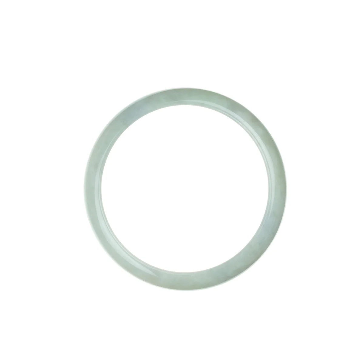 Real Natural Pale Green Burma Jade Bracelet - 56mm Half Moon - Image 4
